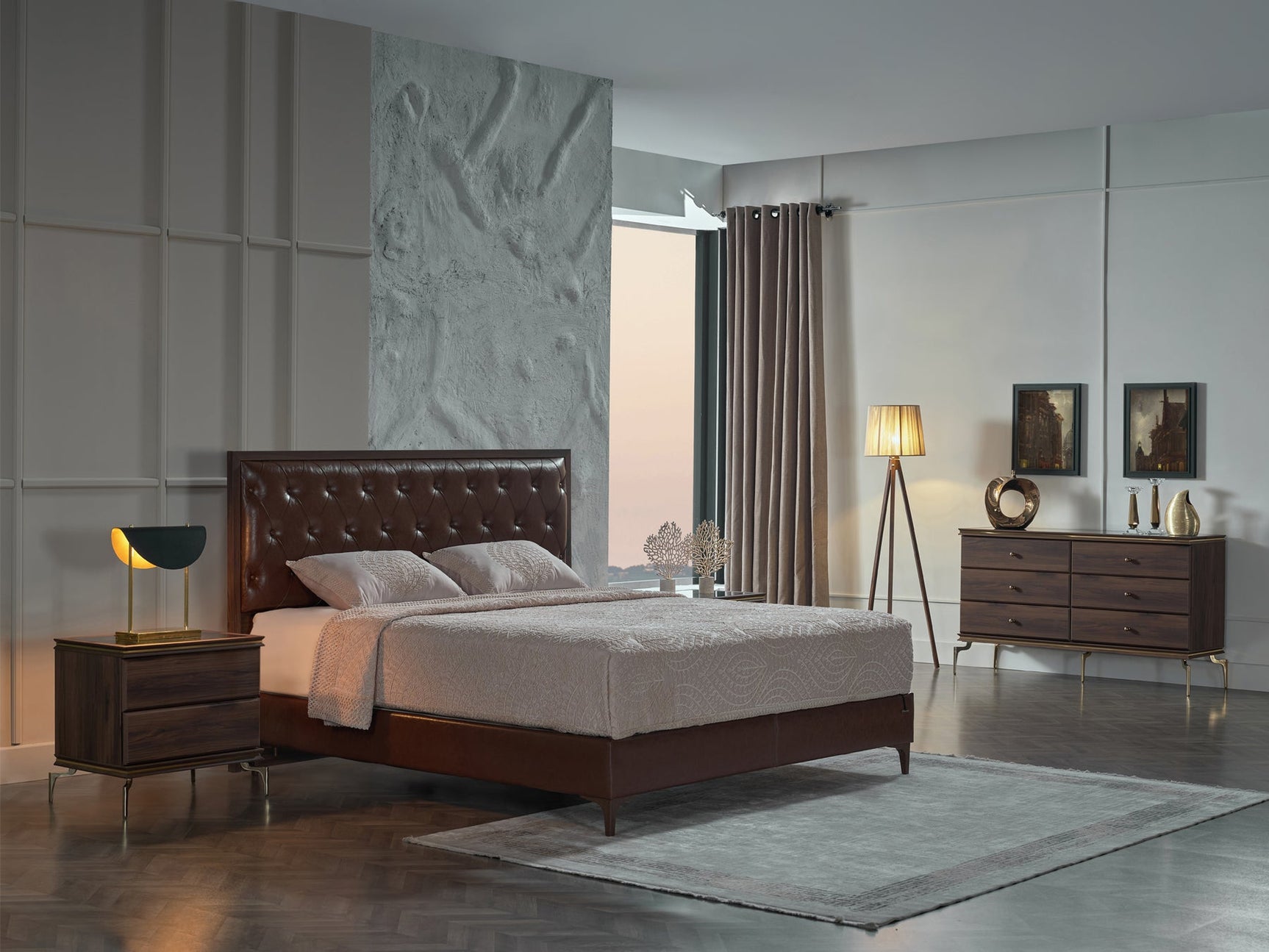 Montego Walnut King Storage Bed - Ornate Home