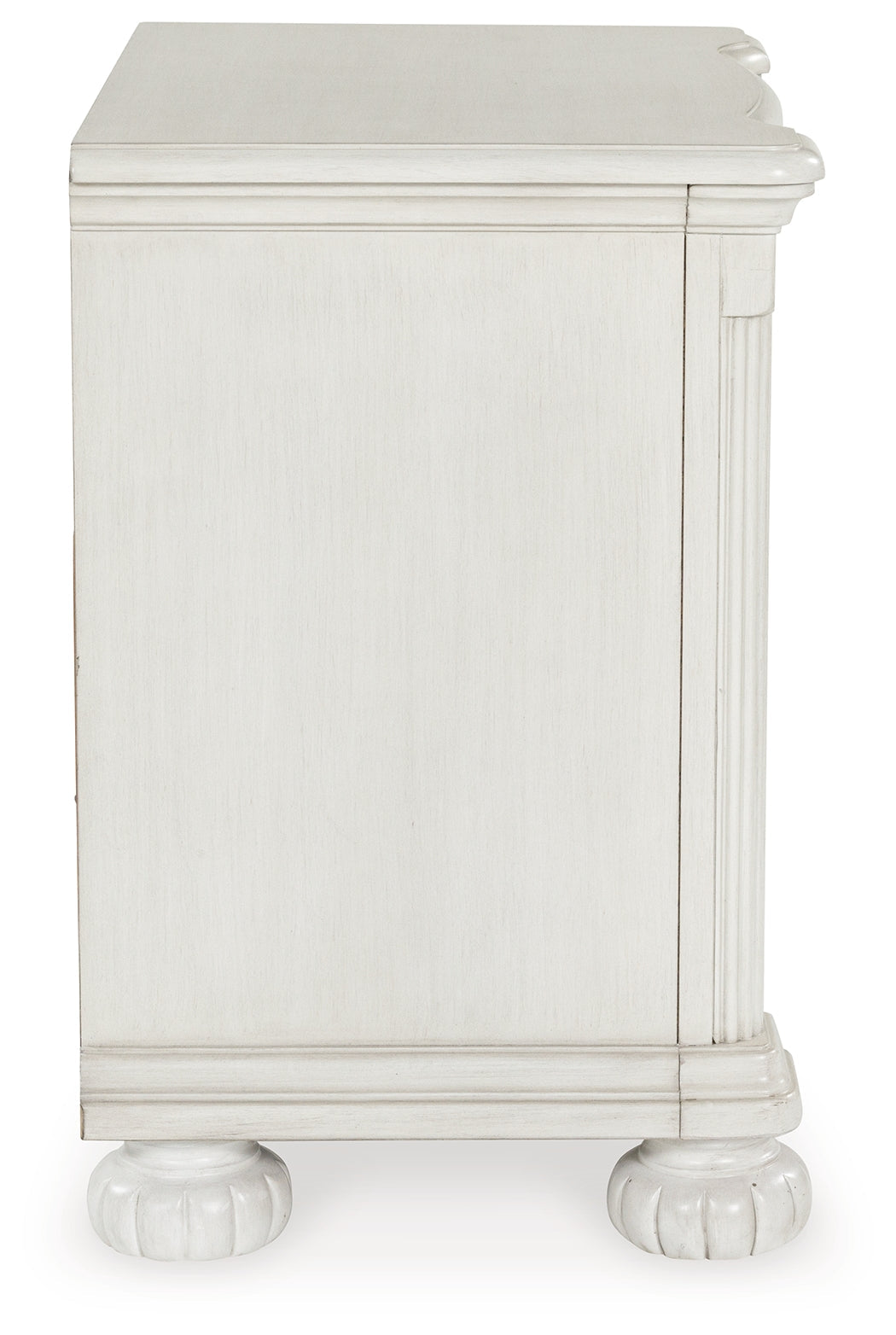 Montelaine Antique White Three Drawer Nightstand - Ornate Home