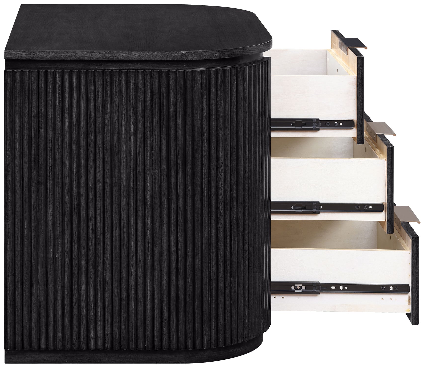 Monterey Black/Silver Wood And Oak Veneer Nightstand - Ornate Home
