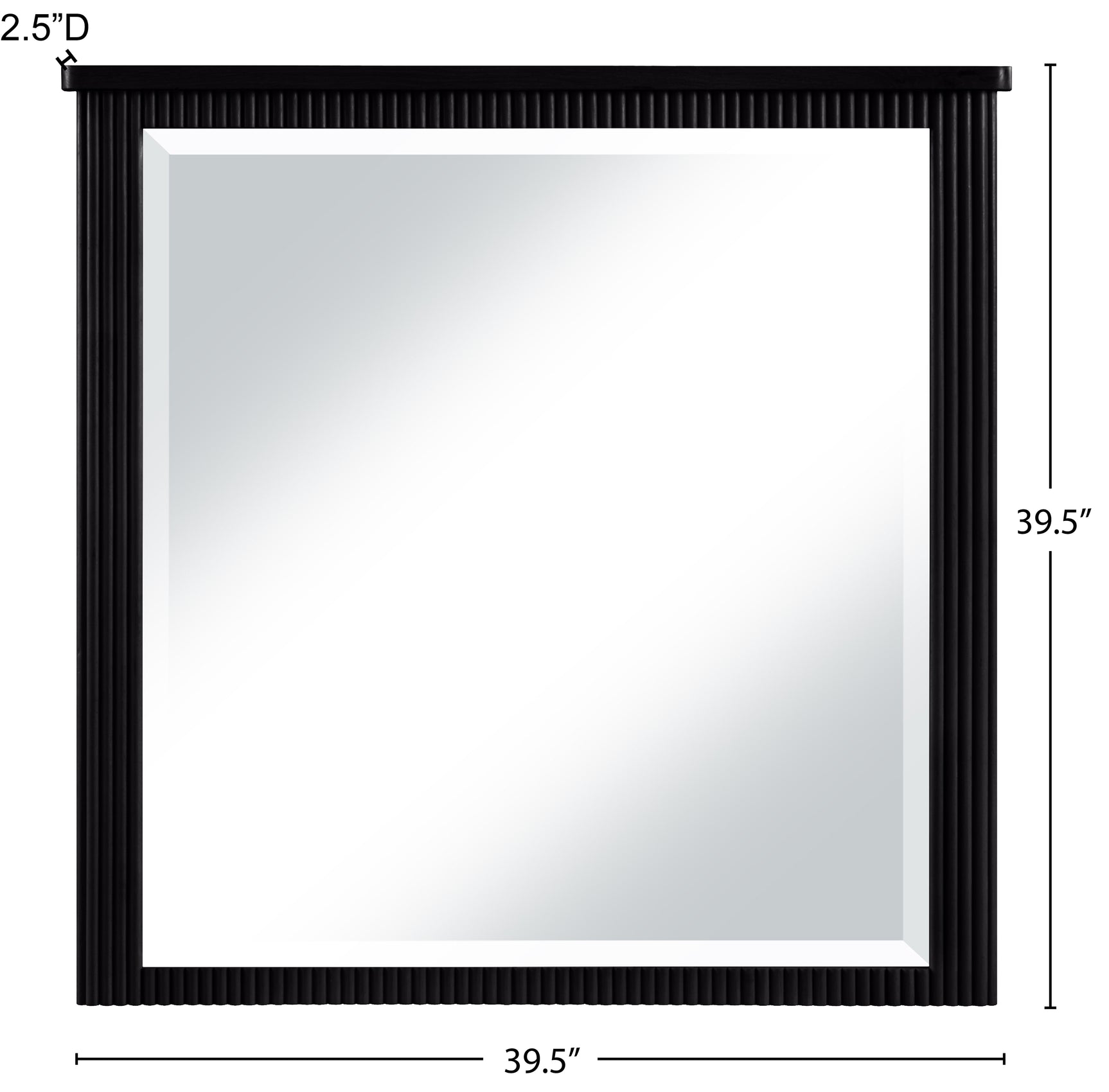 Monterey Black Wood And Oak Veneer Mirror - Ornate Home