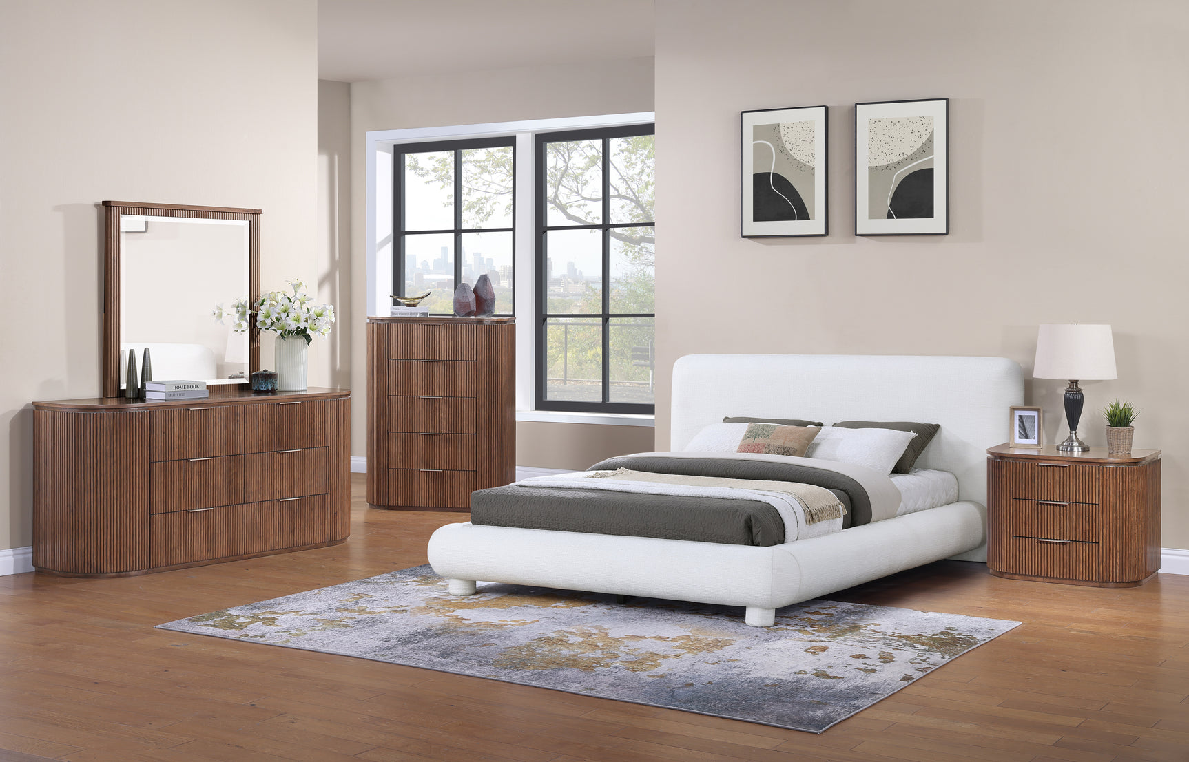 Monterey Brown/Silver Wood And Oak Veneer Nightstand - Ornate Home