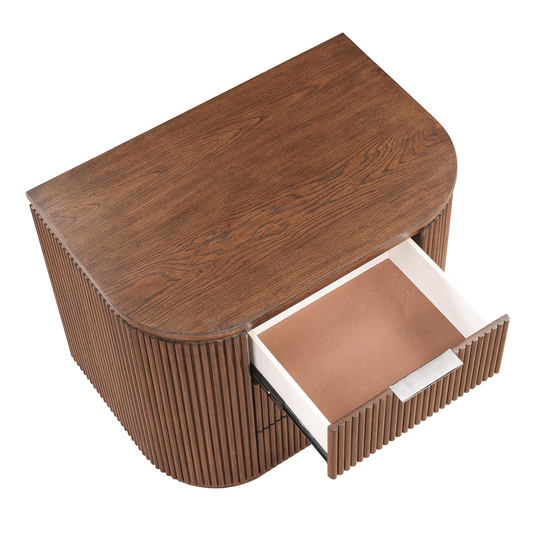 Monterey Brown/Silver Wood And Oak Veneer Nightstand - Ornate Home