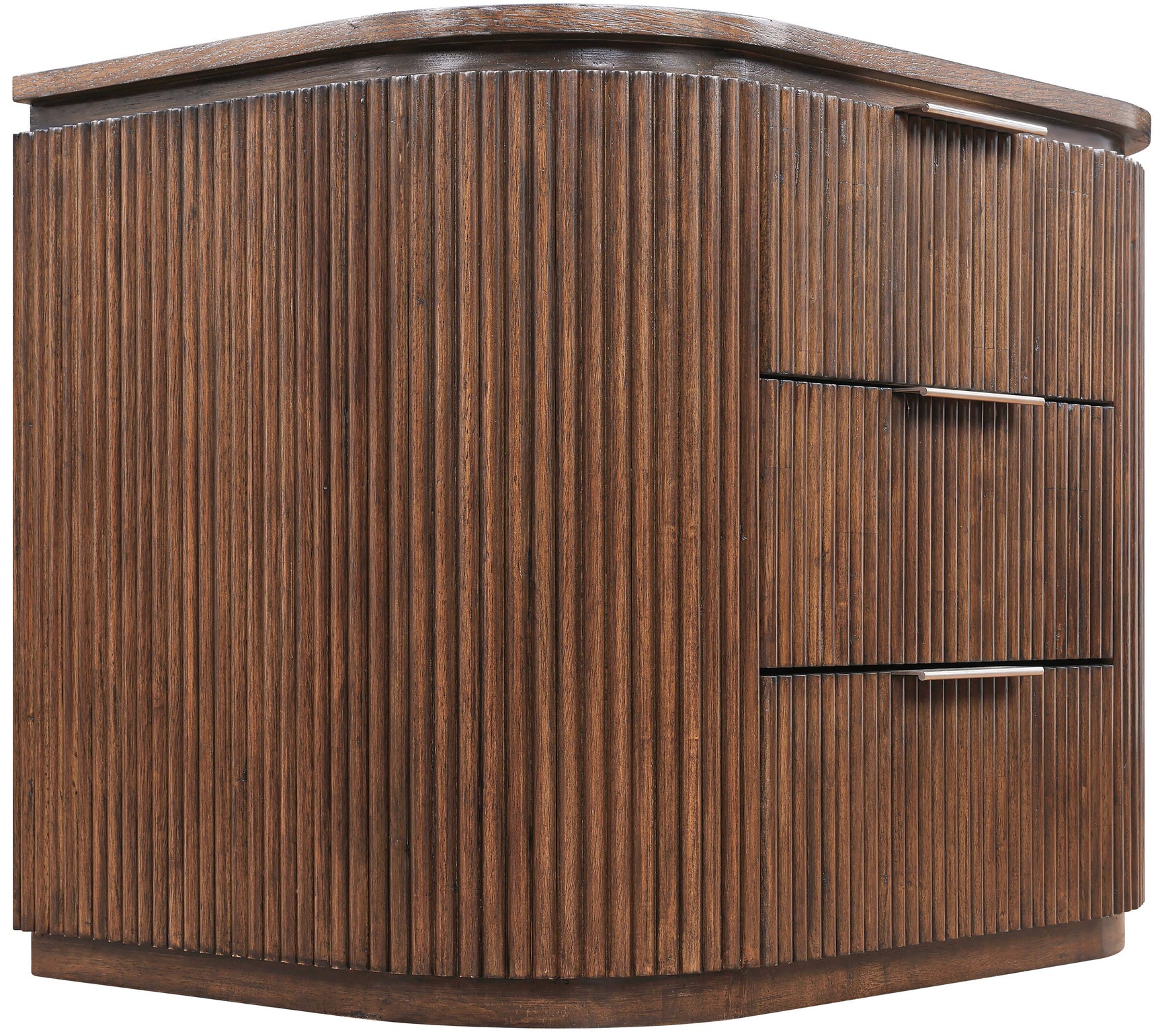 Monterey Brown/Silver Wood And Oak Veneer Nightstand - Ornate Home