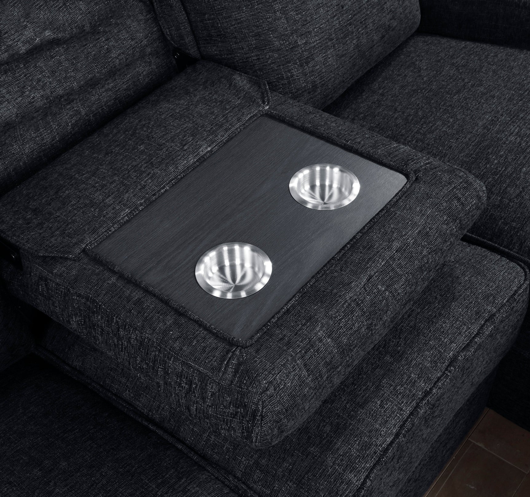 Monterey Ebony 2-Piece Reclining Sectional with Right Chaise - Ornate Home