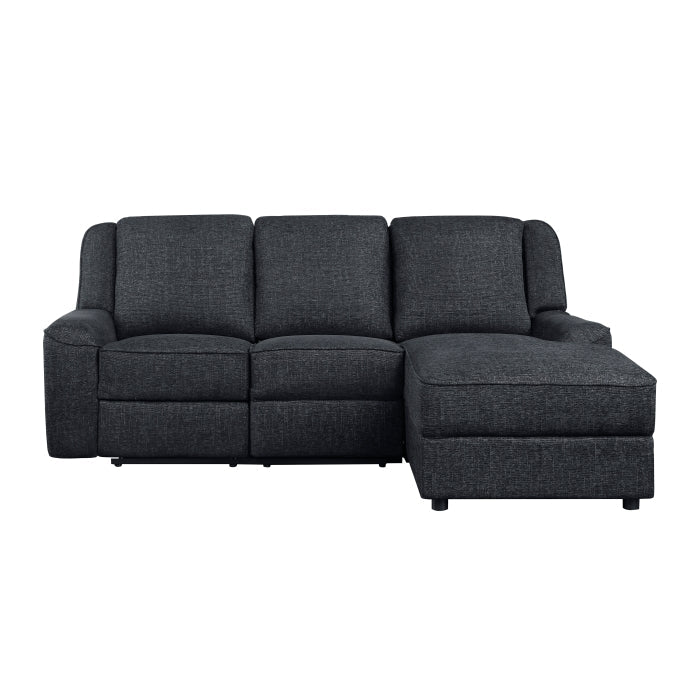 Monterey Ebony 2-Piece Reclining Sectional with Right Chaise - Ornate Home