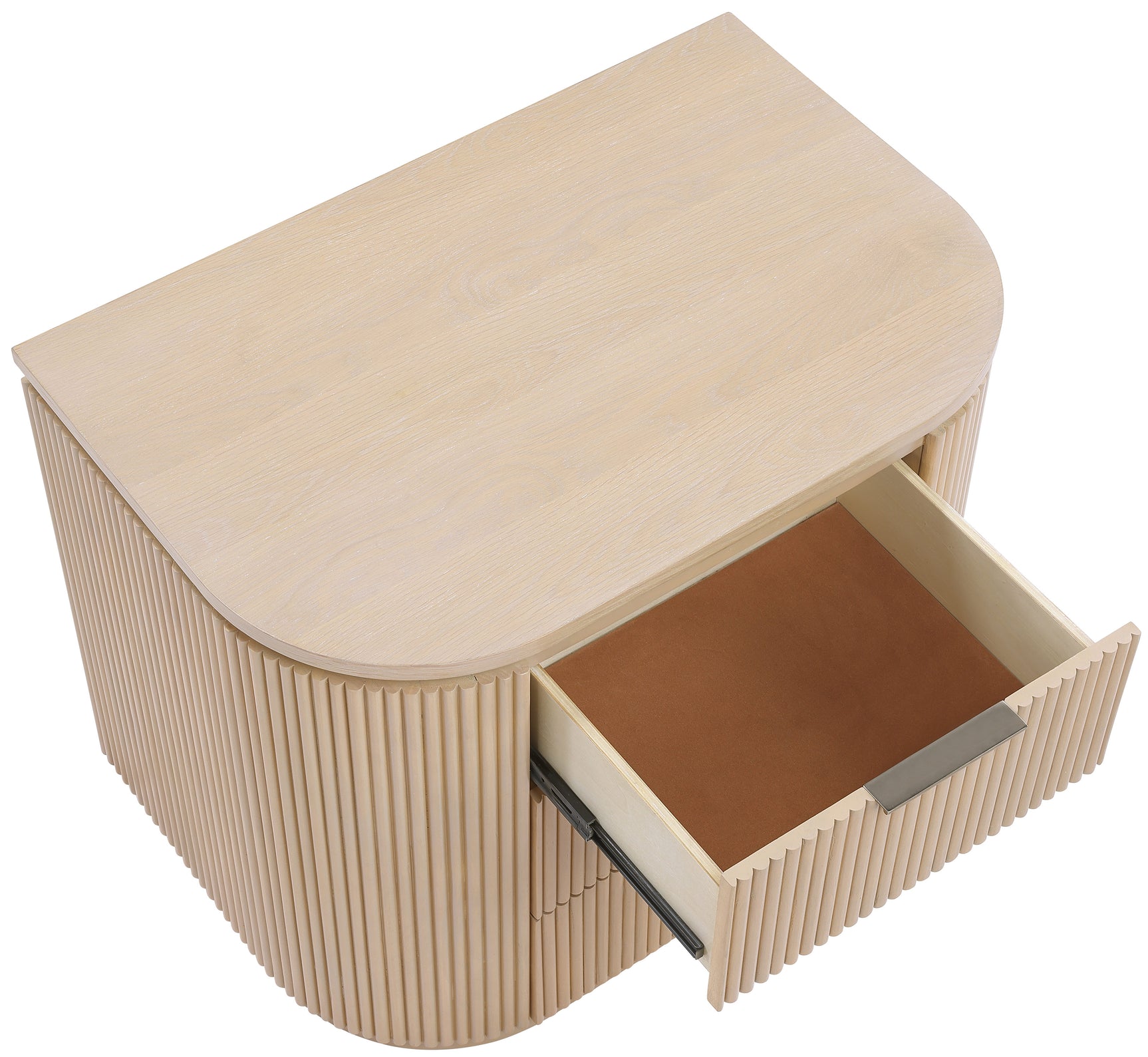 Monterey Natural/Oak/Silver Wood And Oak Veneer Nightstand - Ornate Home