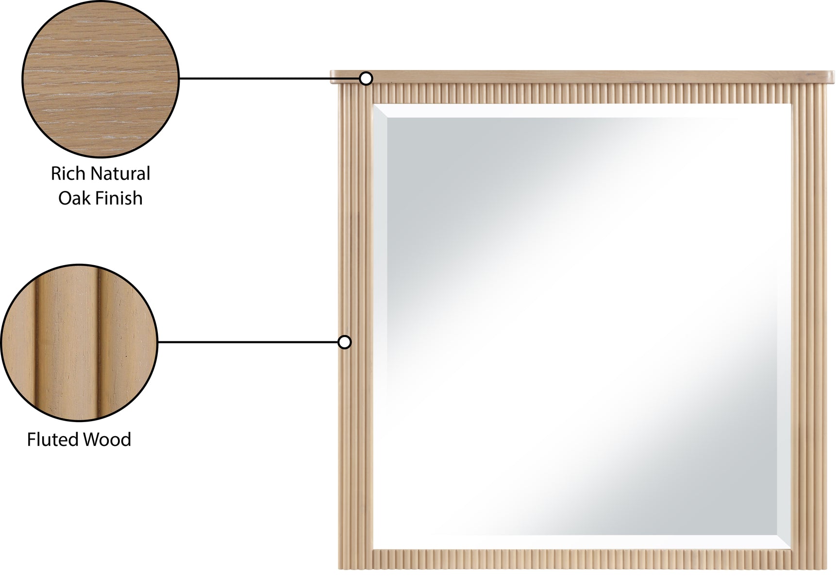 Monterey Natural Wood And Oak Veneer Mirror - Ornate Home