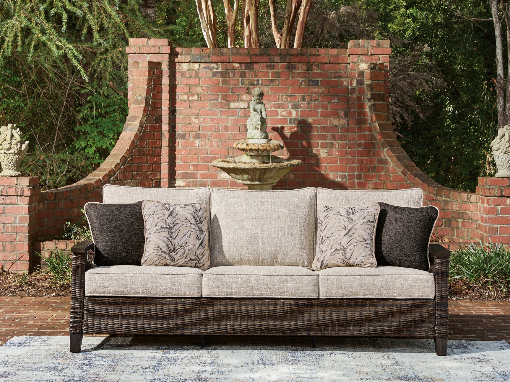 Monterey Point Dark Brown Sofa with Cushion - Ornate Home