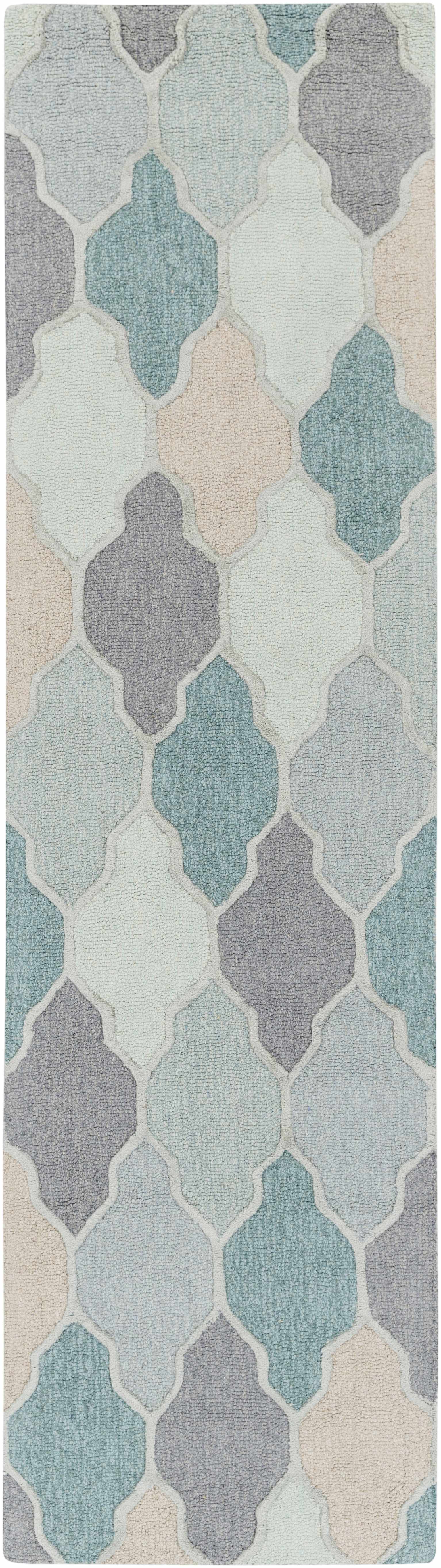 Monteview Sage&Teal Geometric Wool Rug - Clearance - Ornate Home