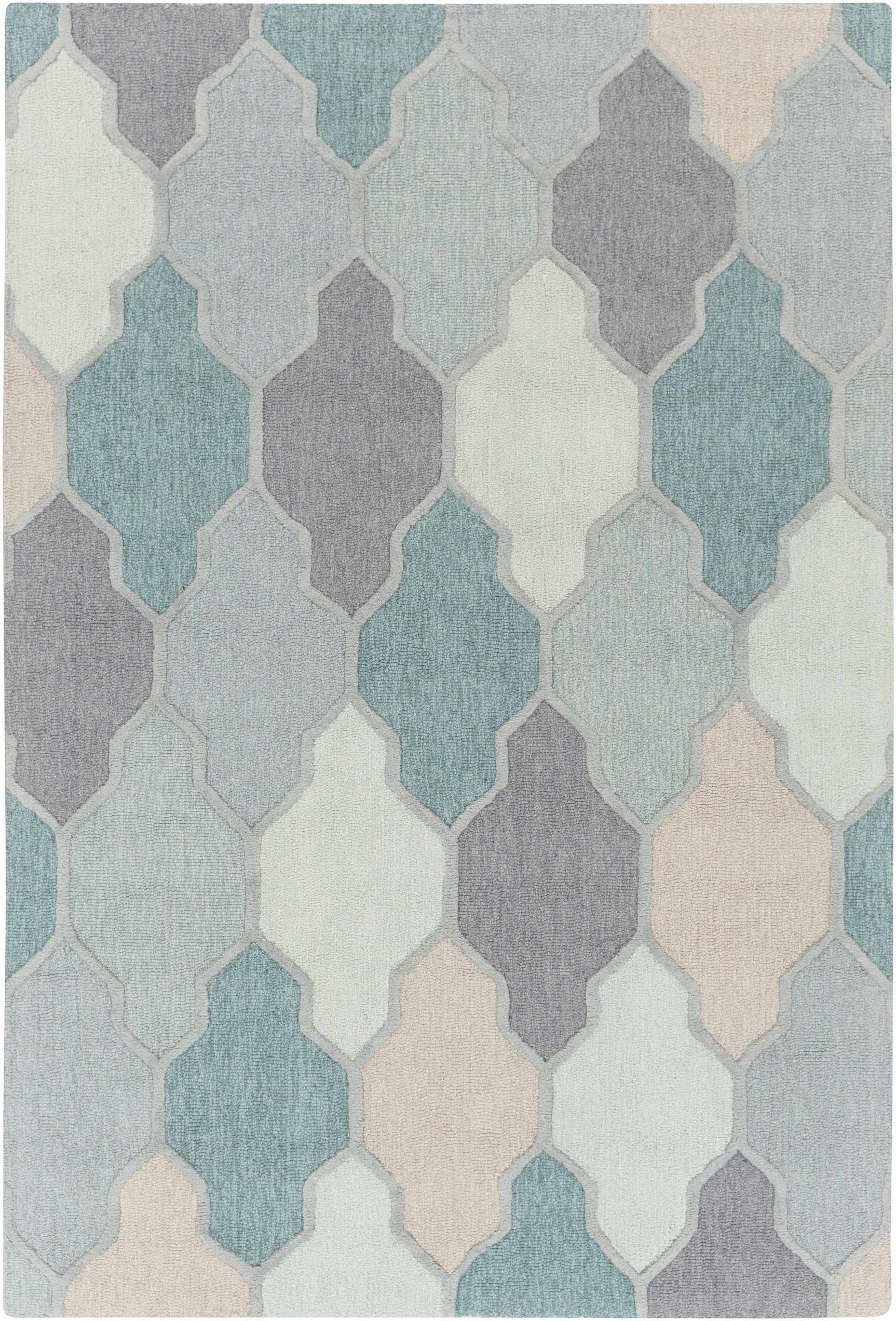 Monteview Sage&Teal Geometric Wool Rug - Clearance - Ornate Home