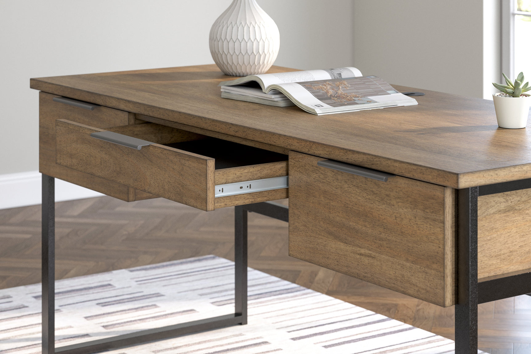 Montia Light Brown 67" Home Office Desk (Online Special Price) - Ornate Home