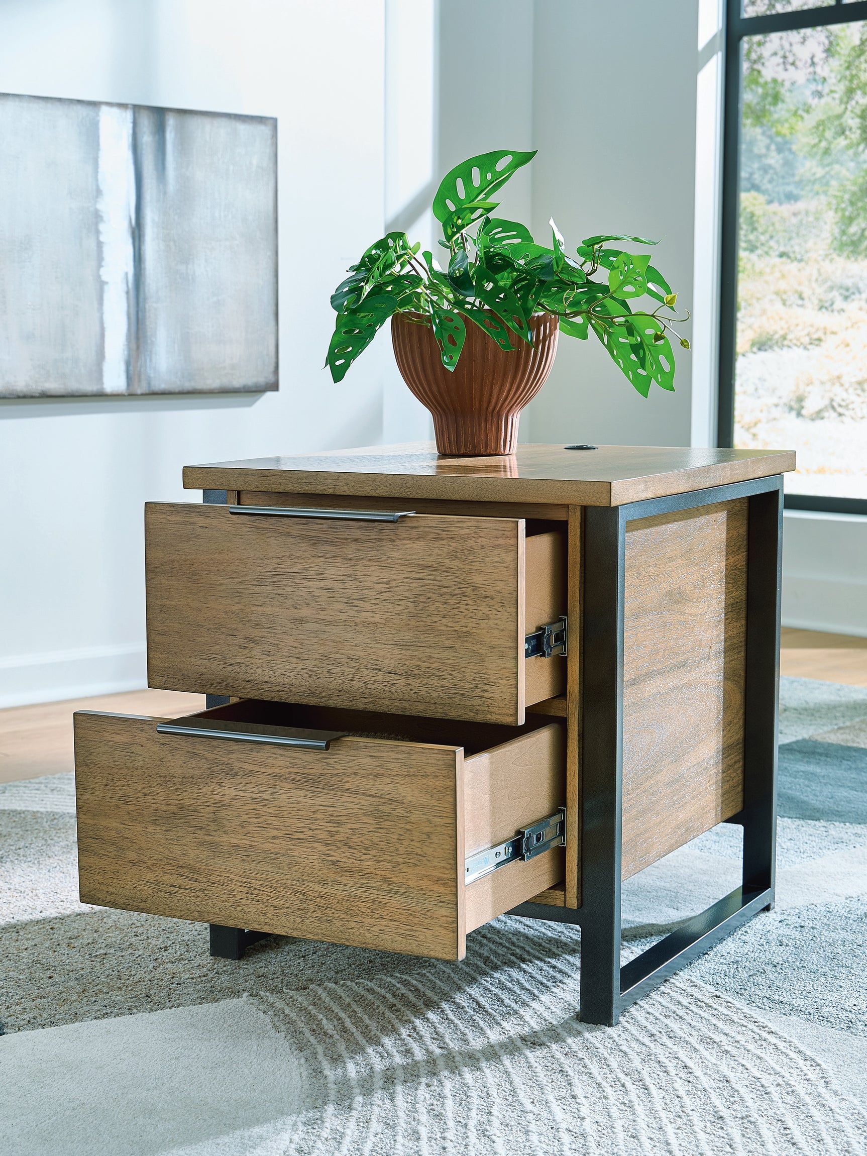 Montia Light Brown End Table (Online Special Price) - Ornate Home