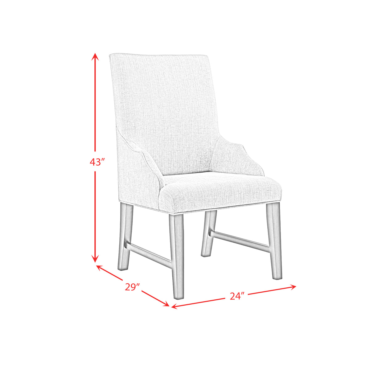 Montrose Espresso/Light Grey Dining Host Chair (Set of 2) - Ornate Home