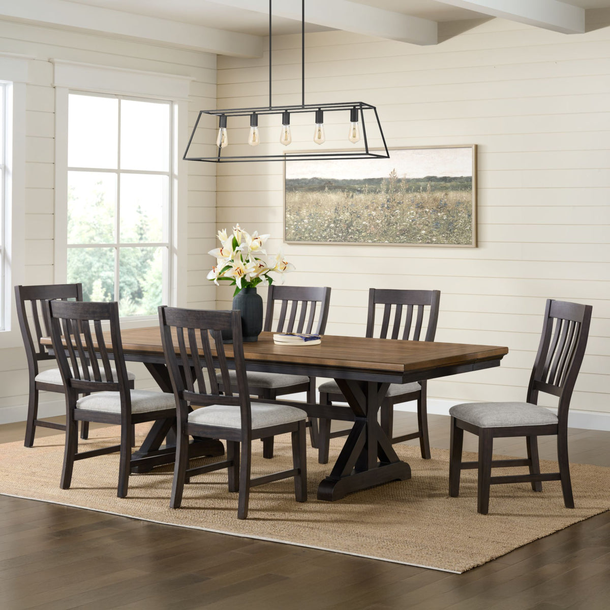 Montrose Espresso/Light Grey Dining Side Chair (Set of 2) - Ornate Home