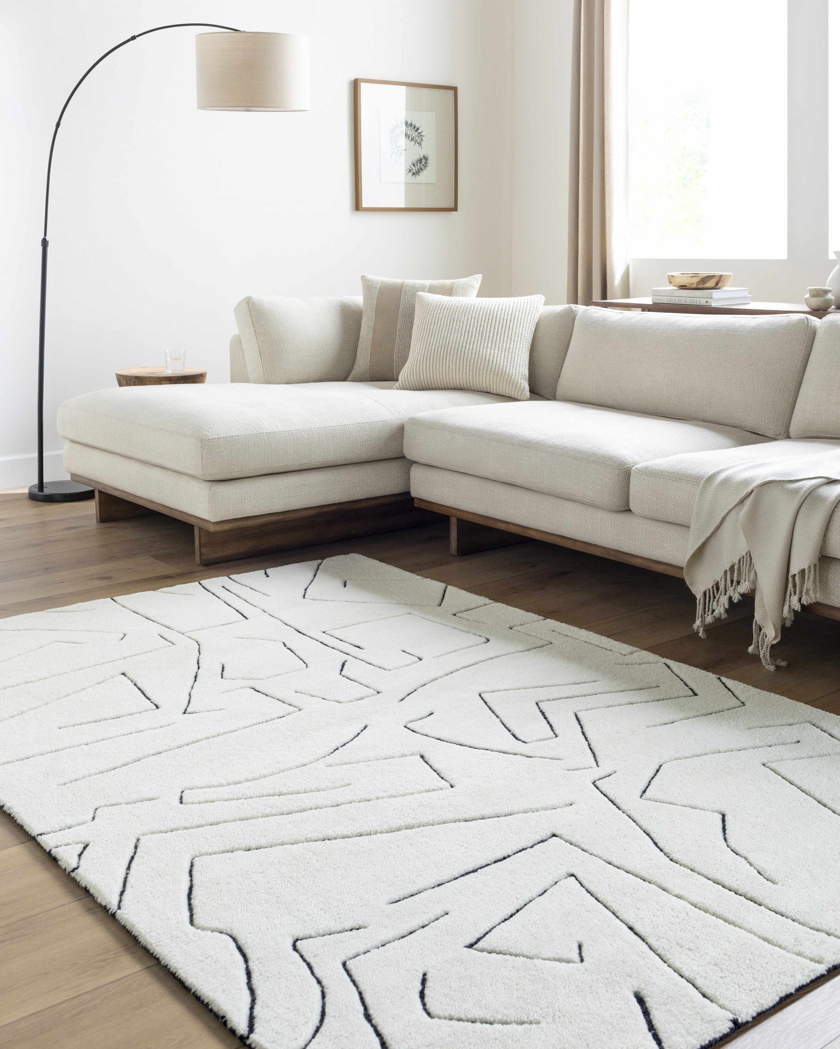 Mony Rose Cream Area Rug - Clearance - Ornate Home