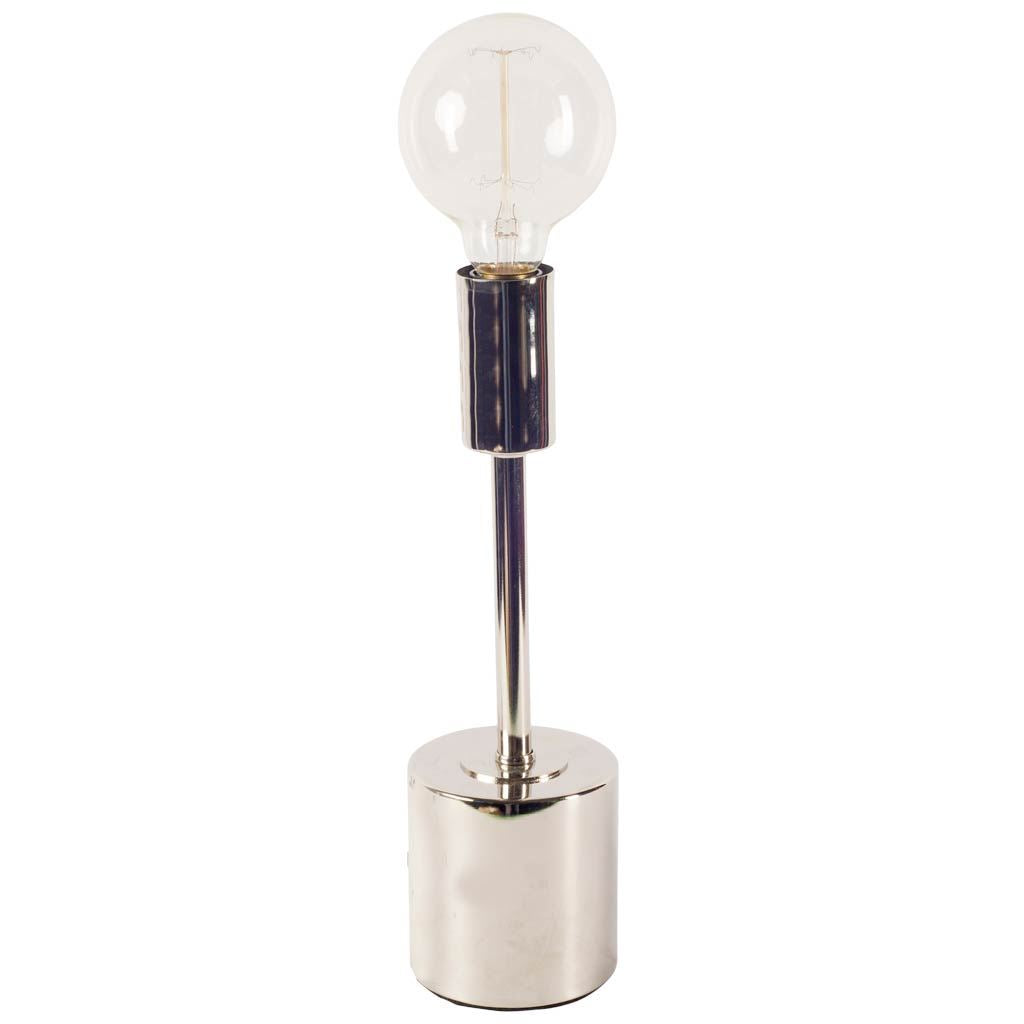 Mooney Metallic-Silver Metal Shade-Less Table Lamp - Ornate Home