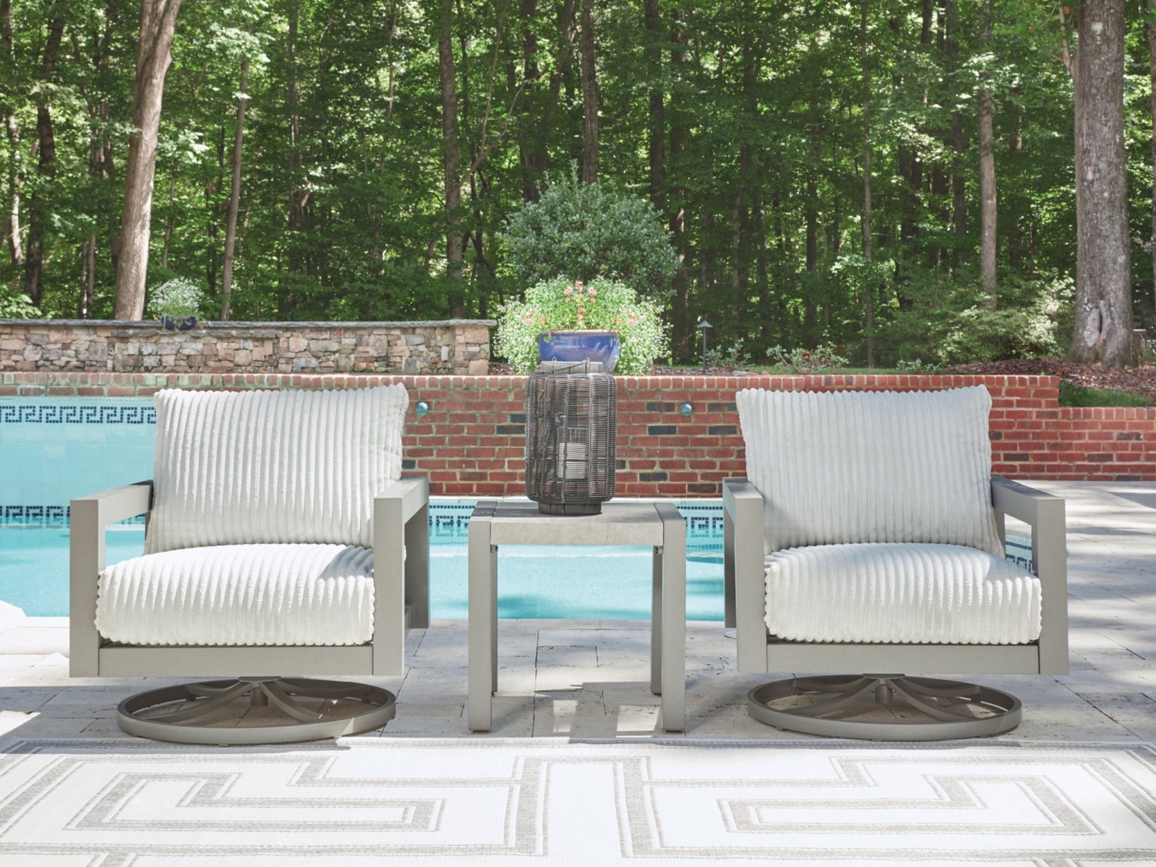 Moonlight Gray Outdoor Swivel Chair with Cushion - Ornate Home