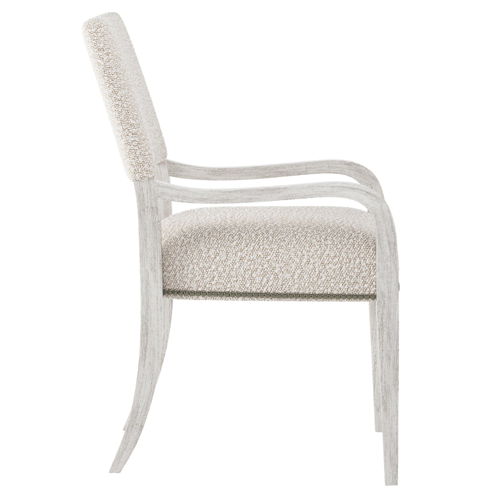 Moore Glacier White/Cream Fabric Arm Chair - Ornate Home