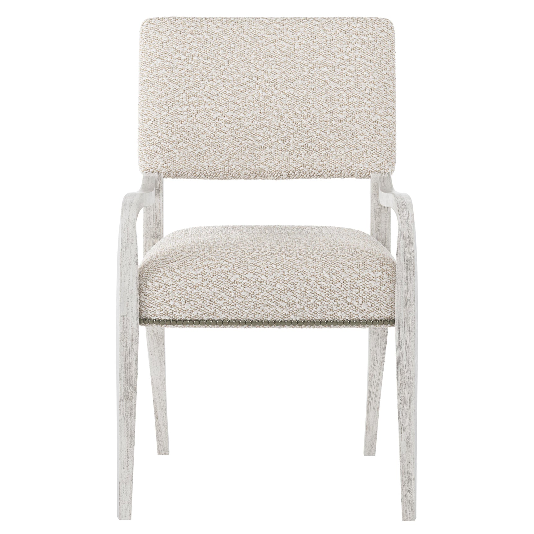 Moore Glacier White/Cream Fabric Arm Chair - Ornate Home
