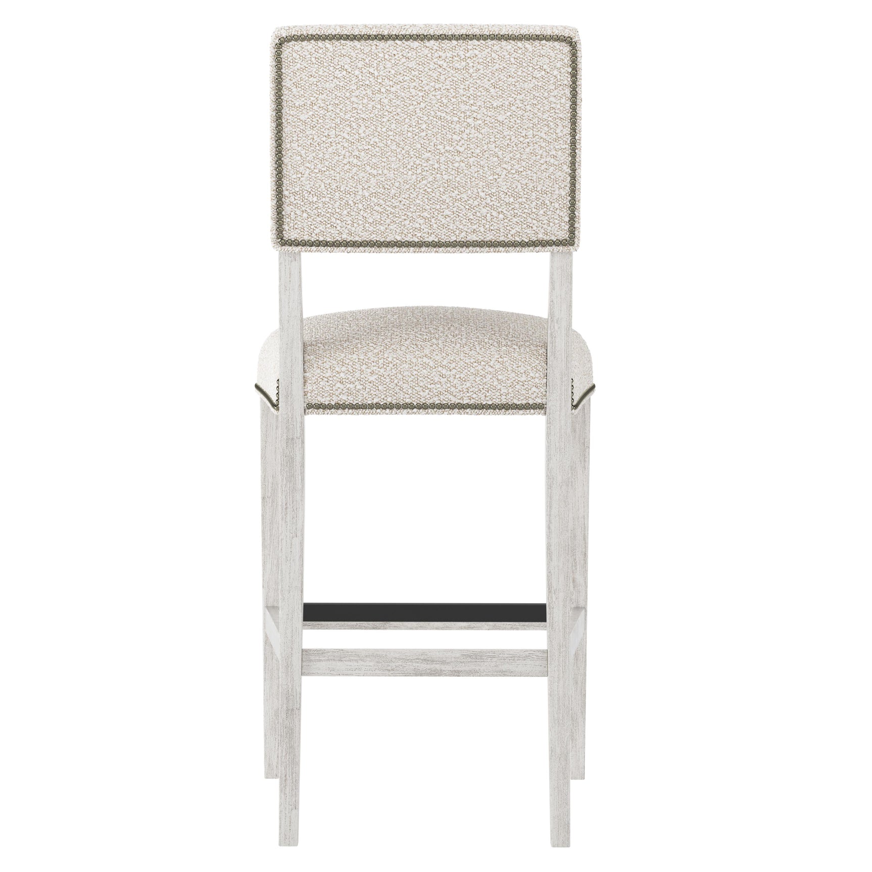 Moore Glacier White/White/Cream Fabric Bar Stool - Ornate Home