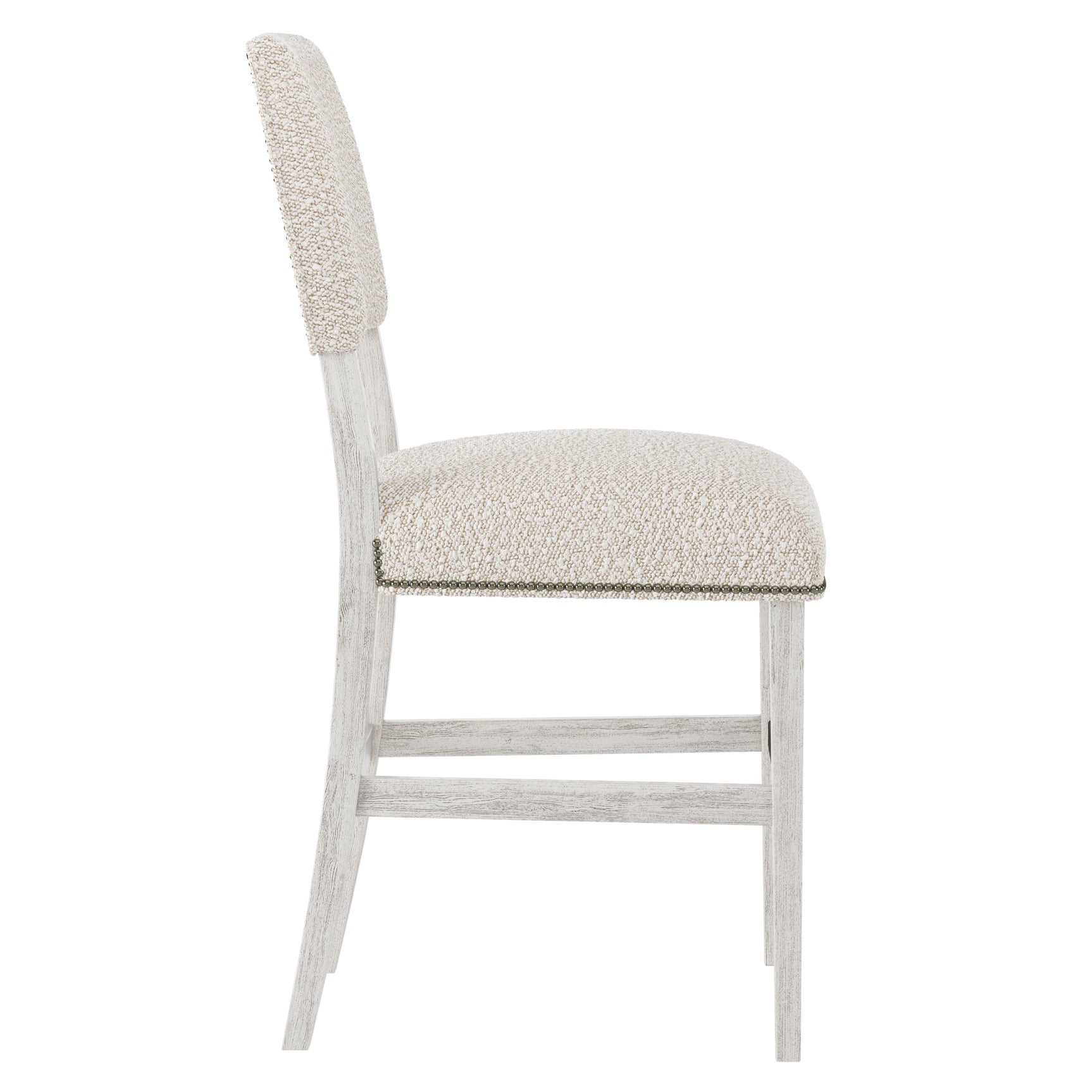 Moore Glacier White/White/Cream Fabric Counter Stool - Ornate Home