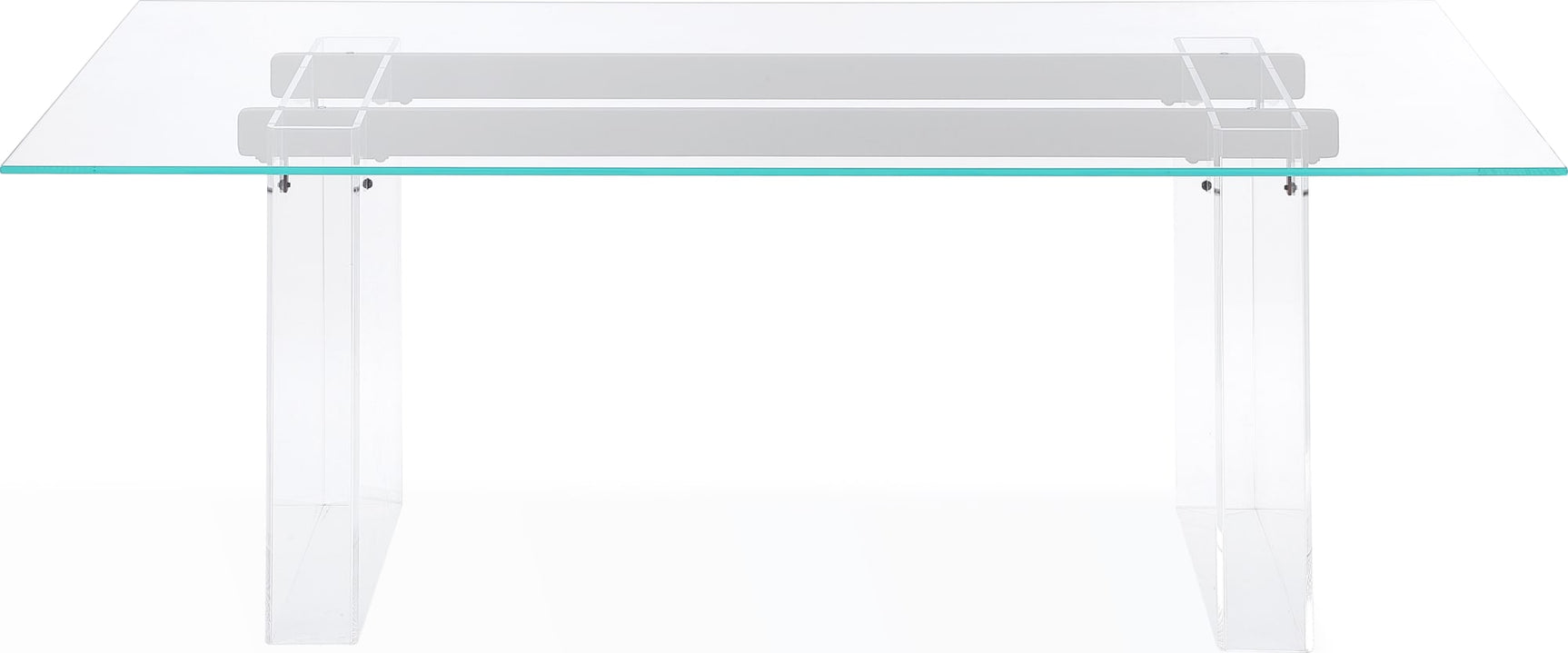 Moorea Clear/Glass/Bronze Double Pedestal Rectangular Dining Table - Ornate Home