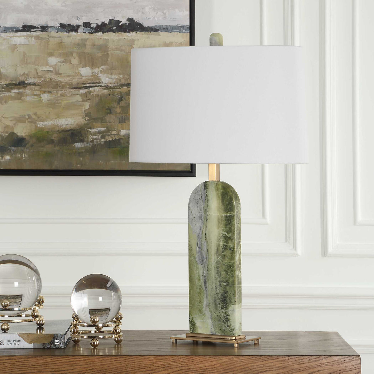 Moorea Green Marble Table Lamp - Ornate Home
