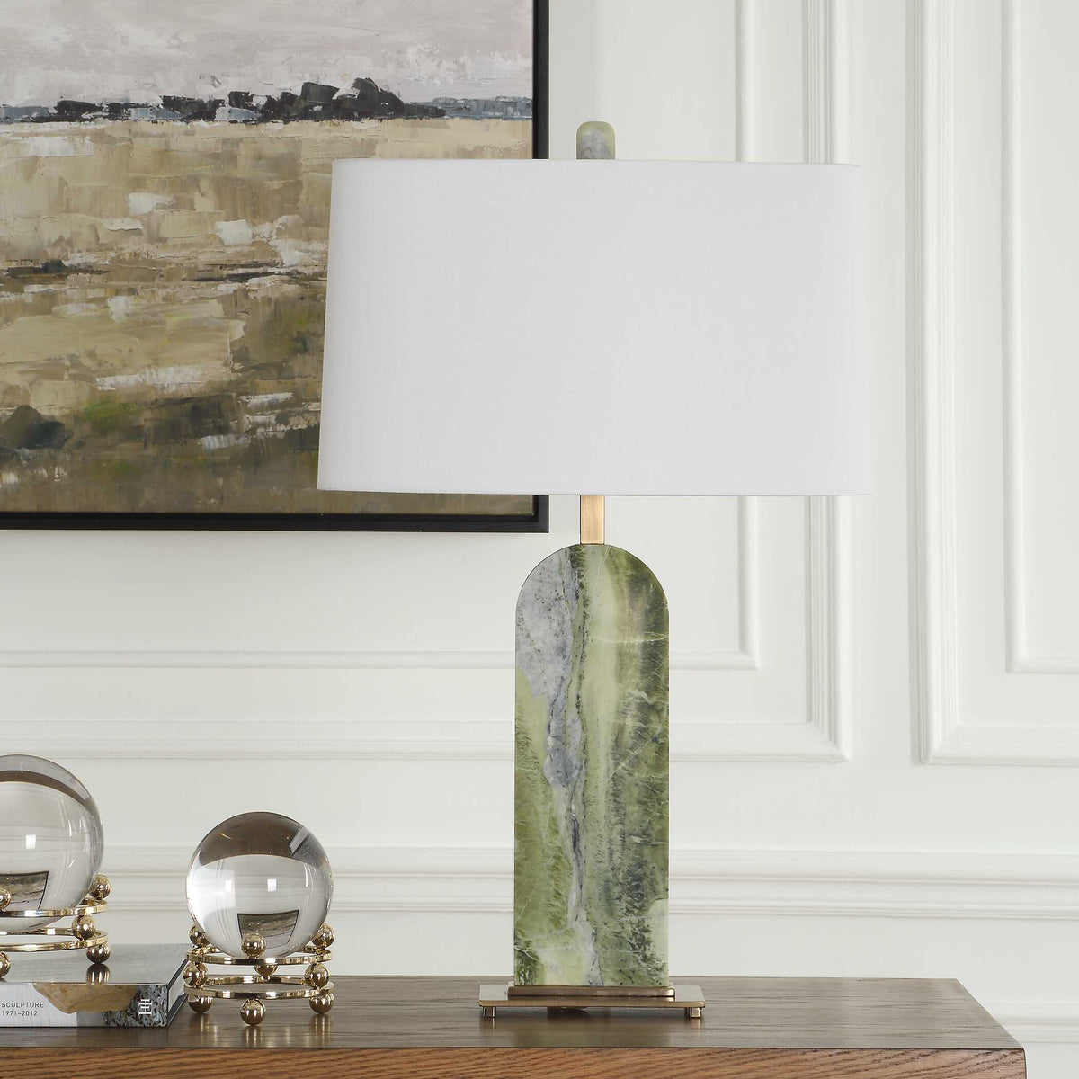 Moorea Green Marble Table Lamp - Ornate Home