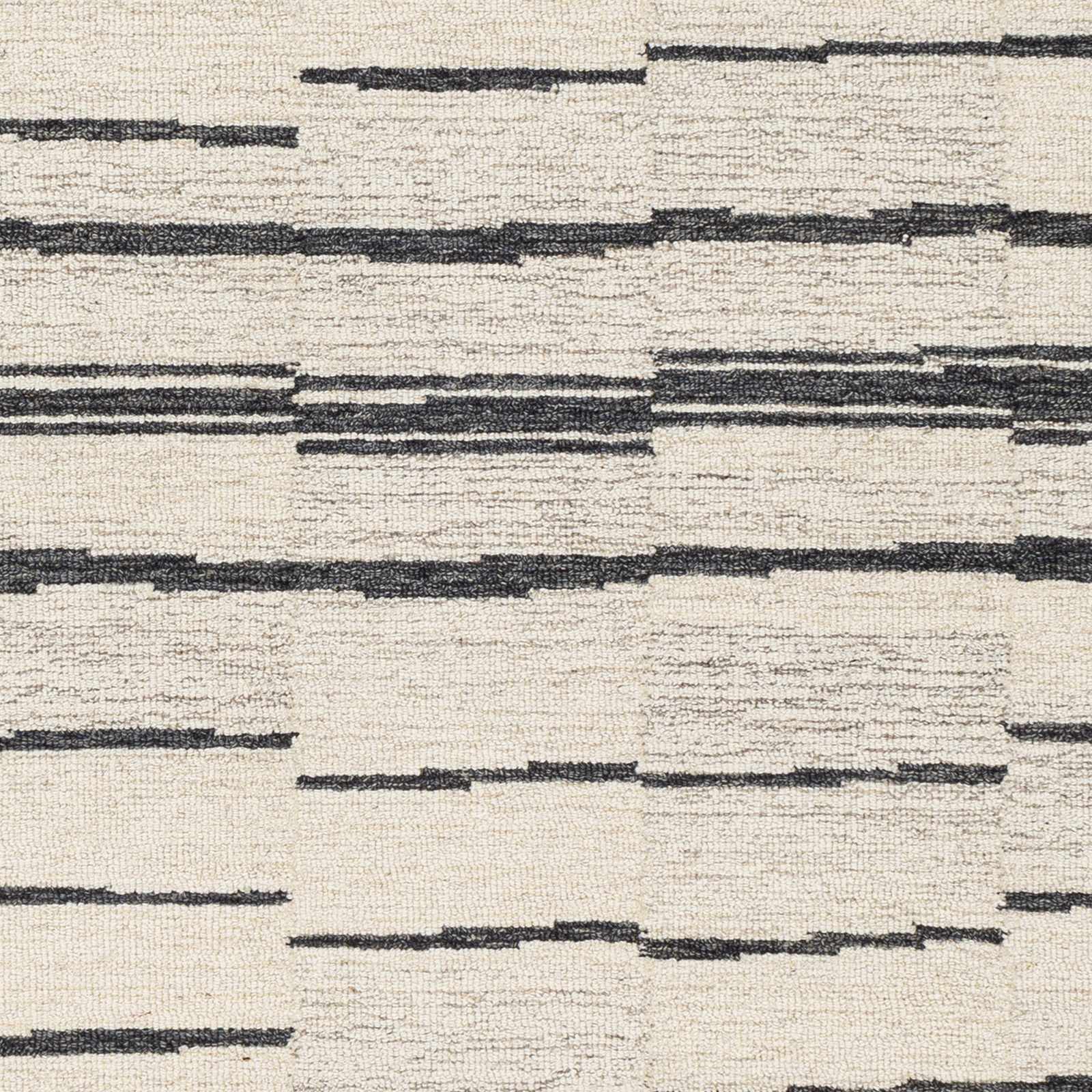Moorebank Black Striped Wool Rug - Ornate Home