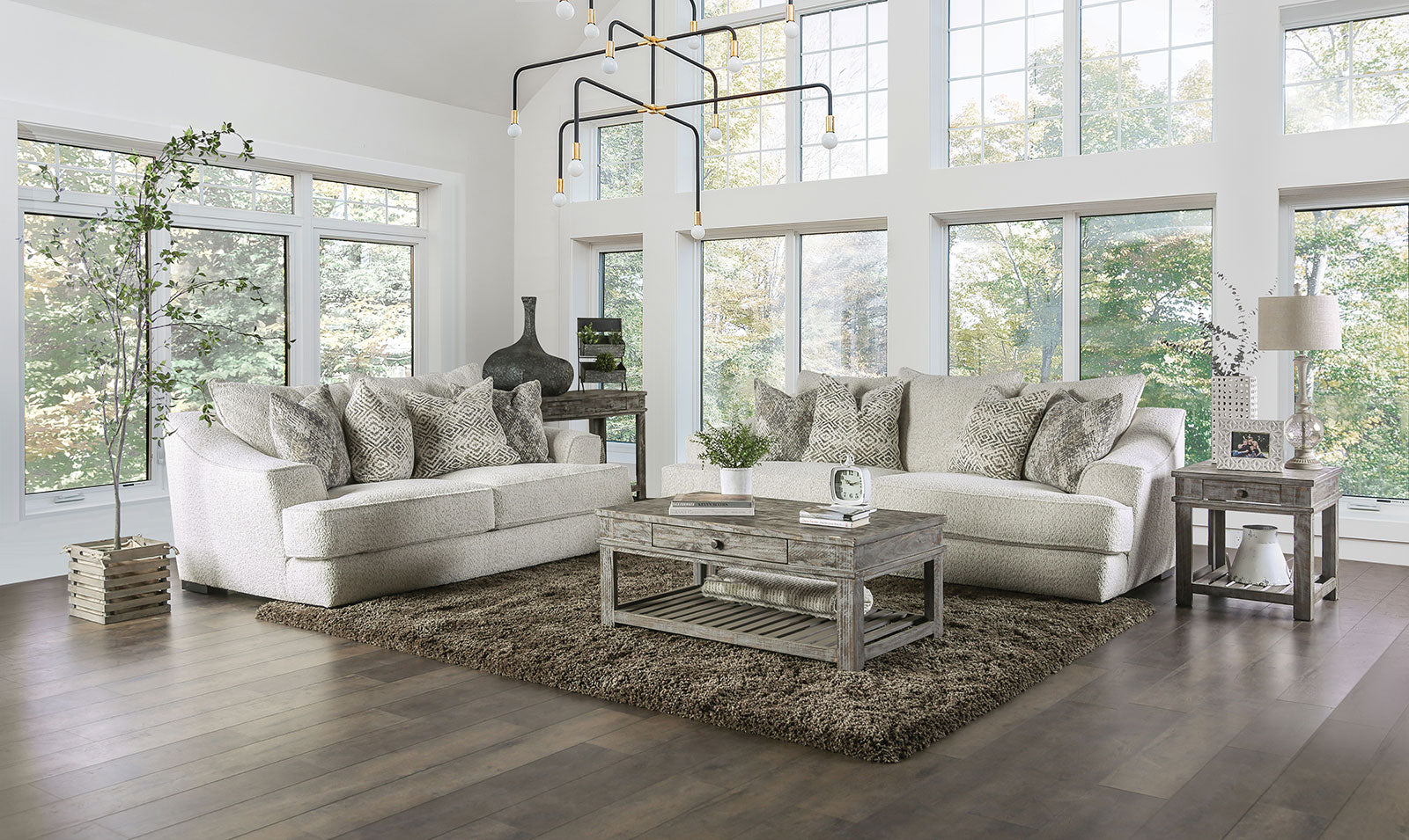 Moorpark Off-White Loveseat - Ornate Home