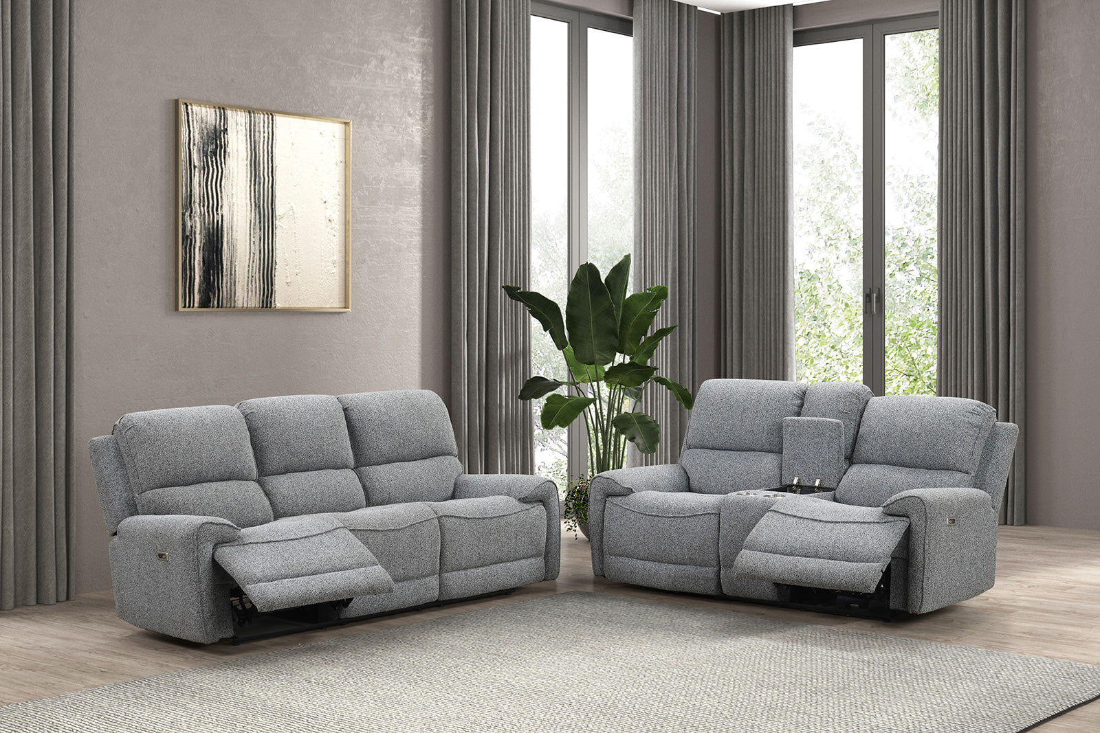 Morcote Gray Reclining Loveseat - Ornate Home
