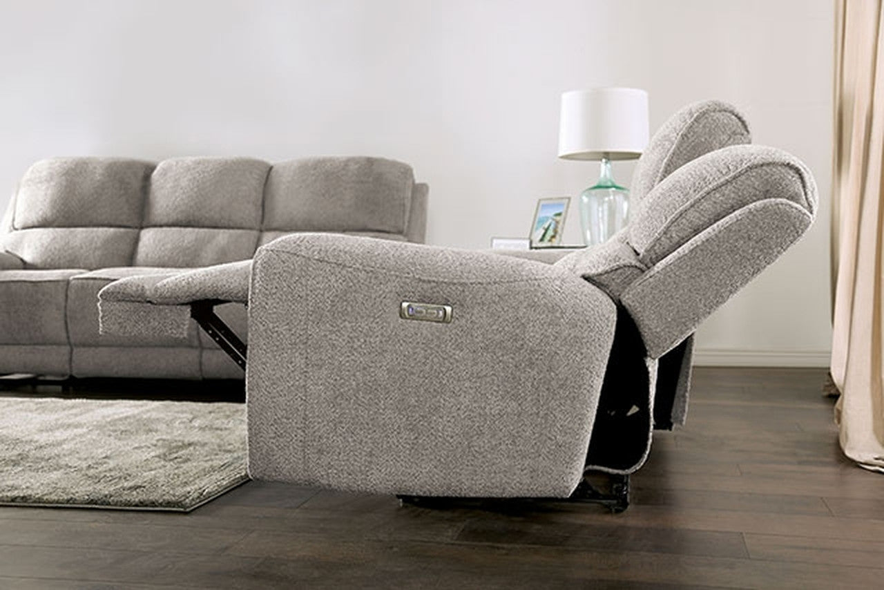 Morcote Light Gray Power Recliner - Ornate Home