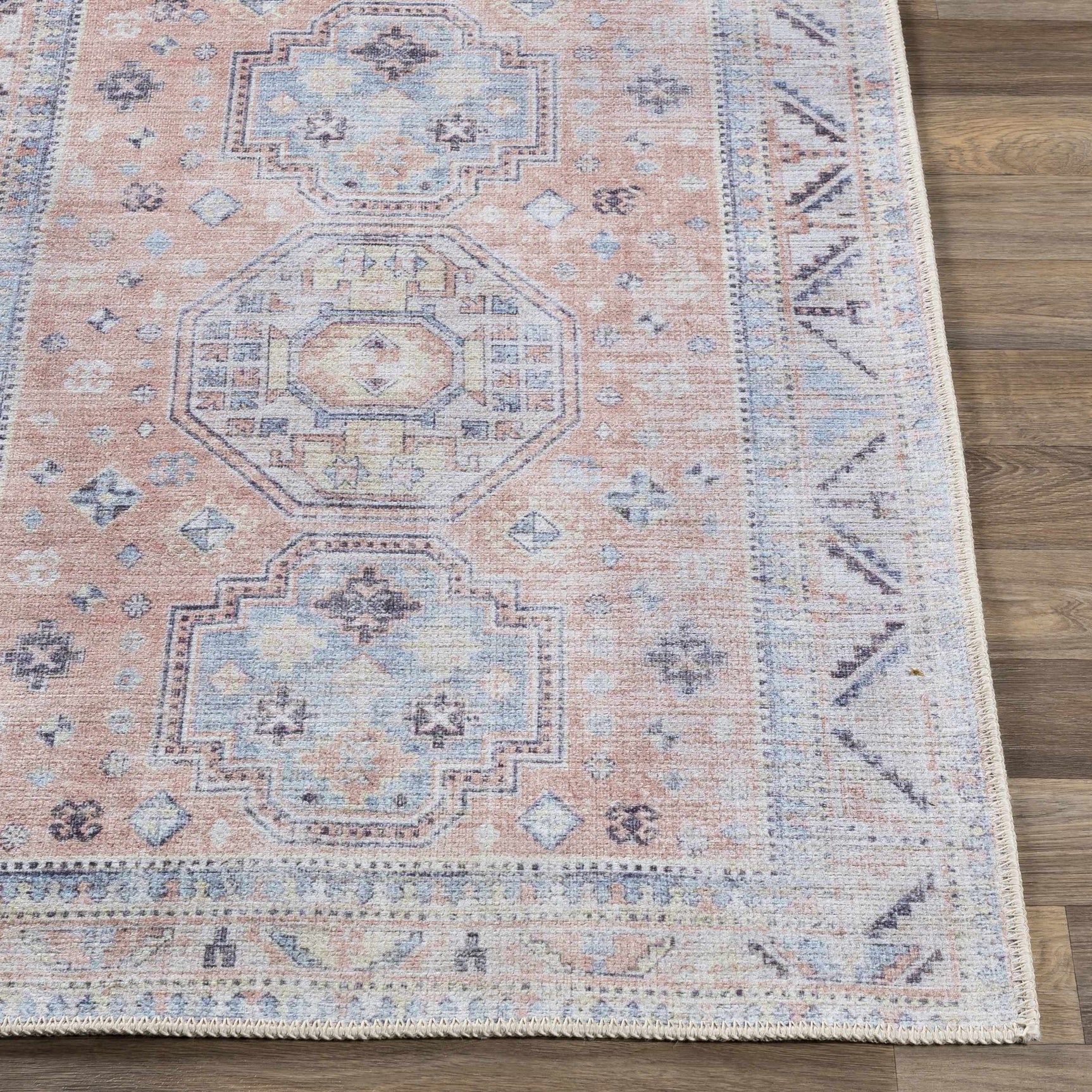 Morcott Peach Washable Area Rug - Ornate Home
