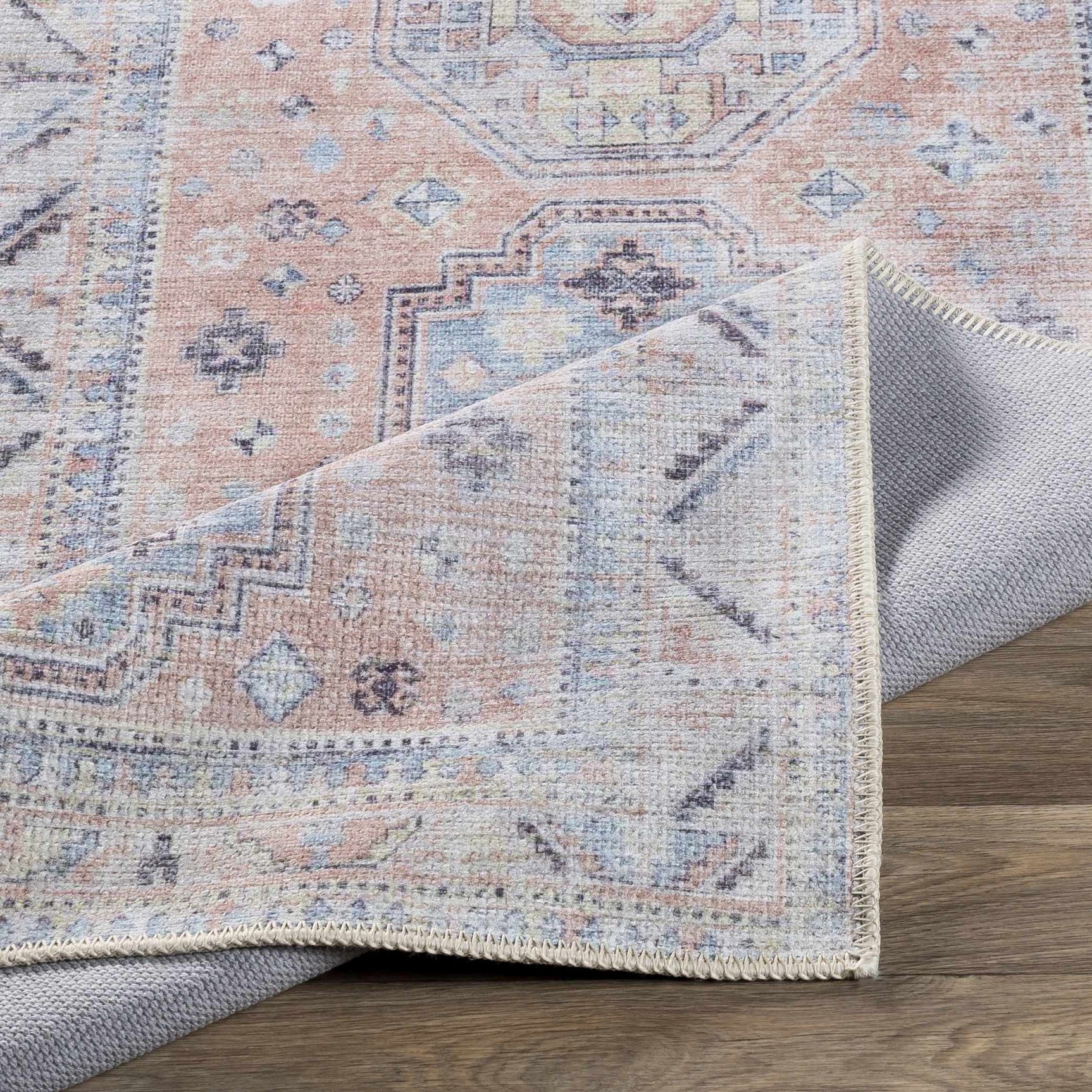 Morcott Peach Washable Area Rug - Ornate Home
