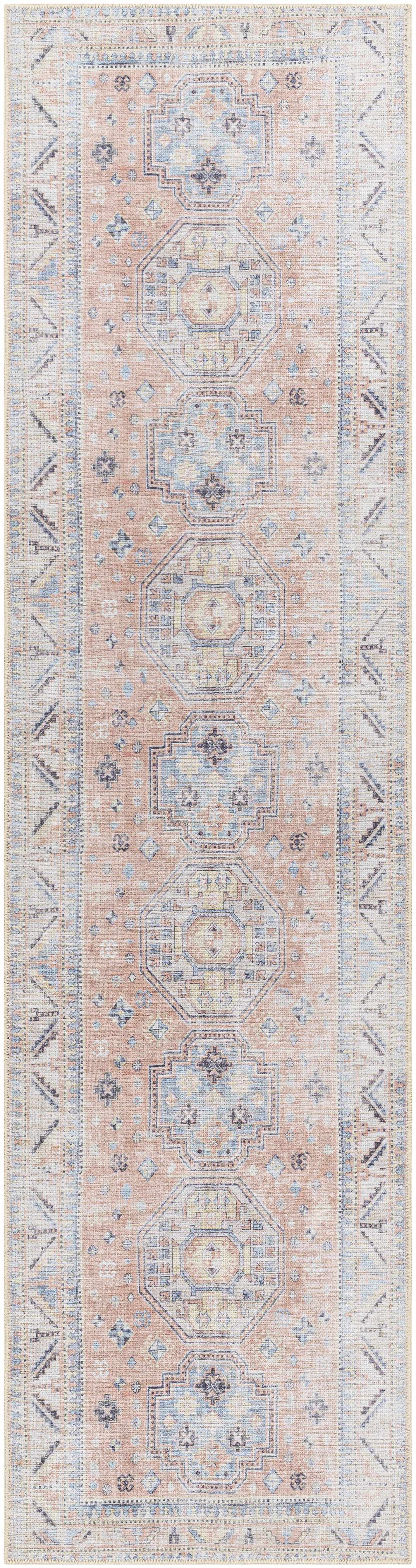 Morcott Peach Washable Area Rug - Ornate Home