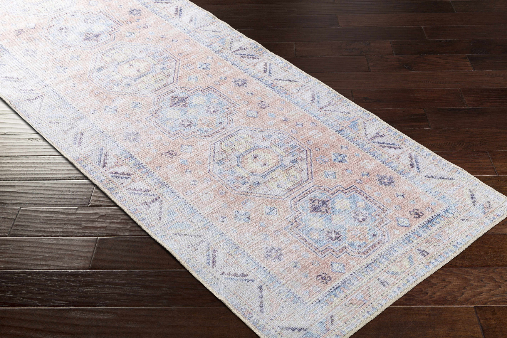 Morcott Peach Washable Area Rug - Ornate Home