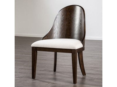 Morden Dark Walnut/Off-White Side Chair (Set of 2) - Ornate Home