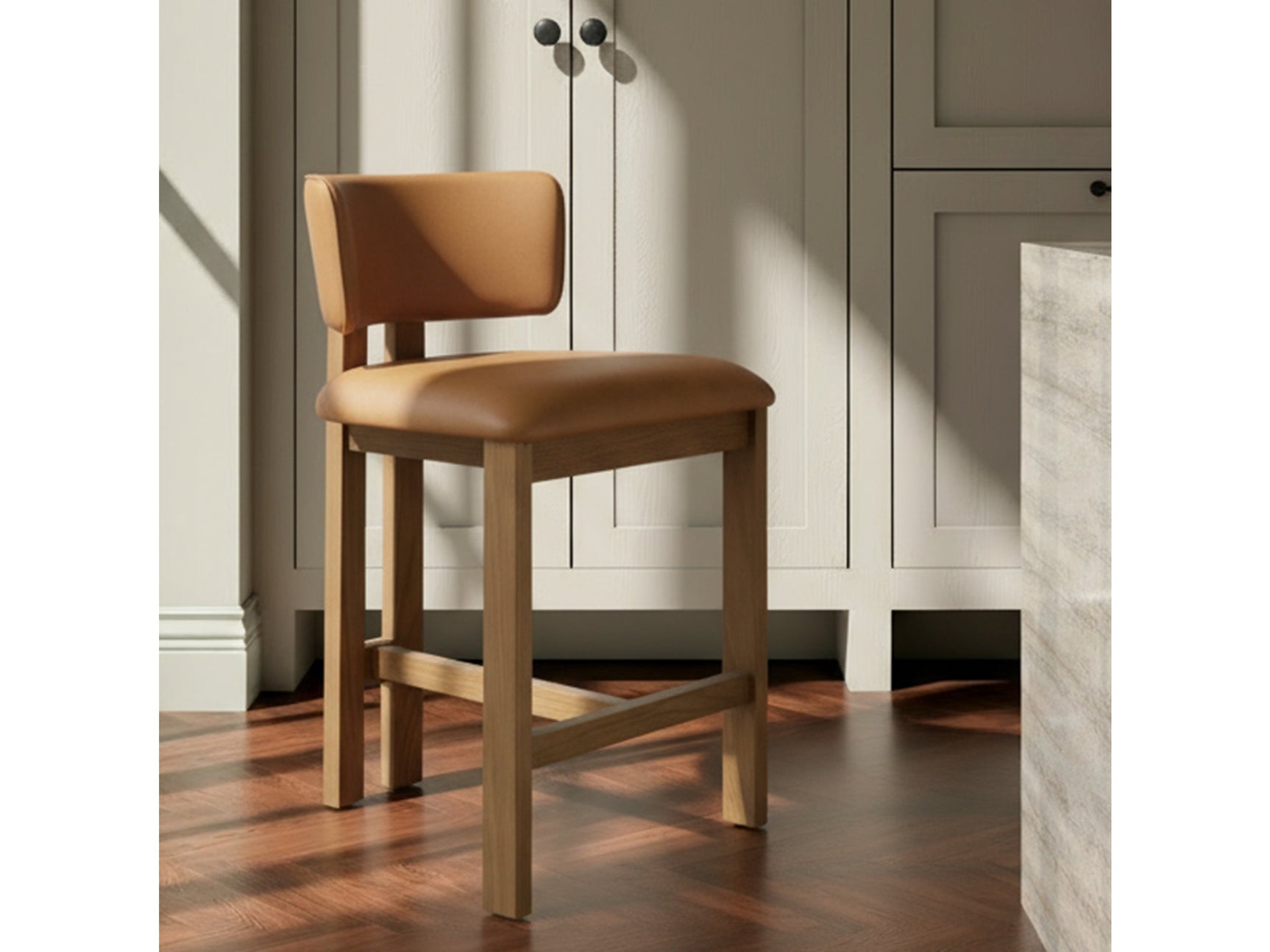 Morel Brown Counter Stool Leather - Ornate Home