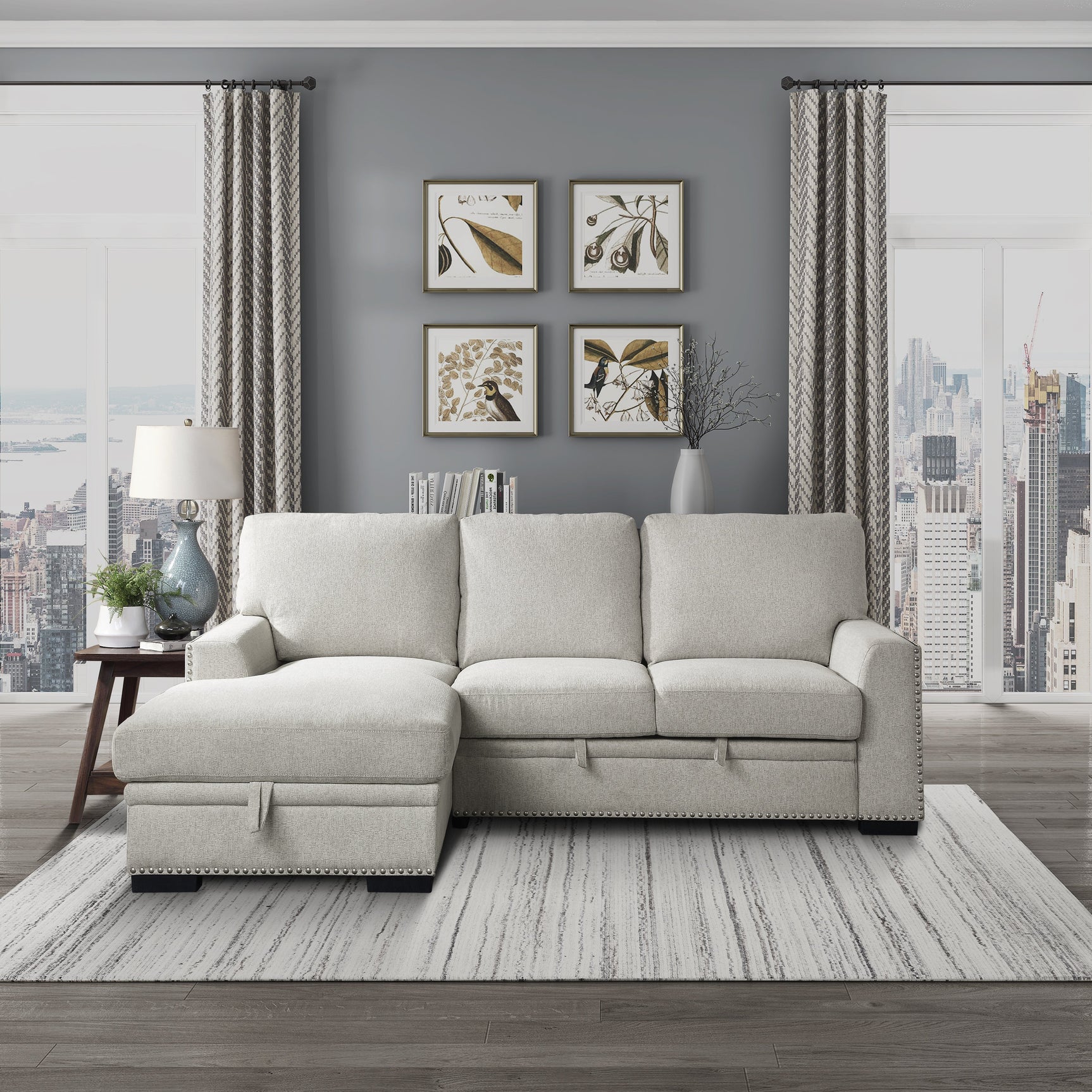 Morelia Beige 2-Piece Sectional Left Chaise - Ornate Home