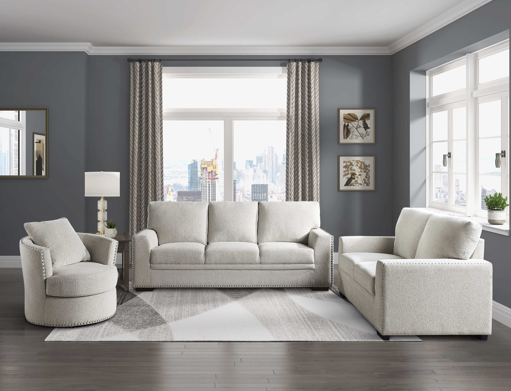 Morelia Beige Chenille Loveseat - Ornate Home