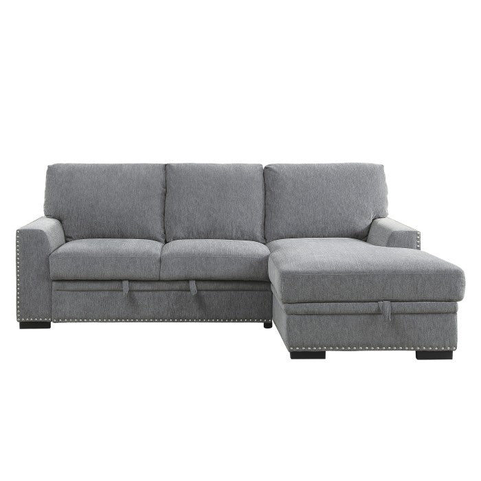 Morelia Dark Gray 2-Piece Sectional Right Chaise - Ornate Home