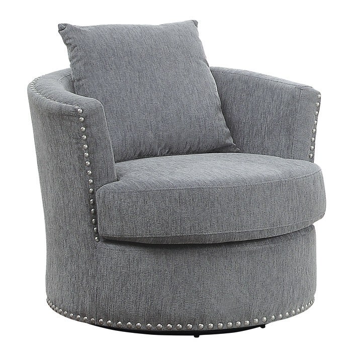 Morelia Dark Gray Swivel Chair - Ornate Home