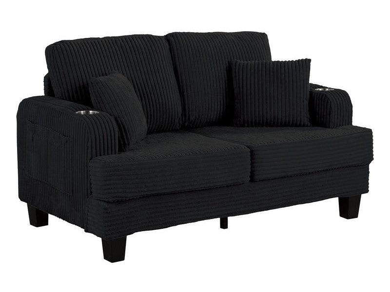 Moretaine Black Loveseat - Ornate Home