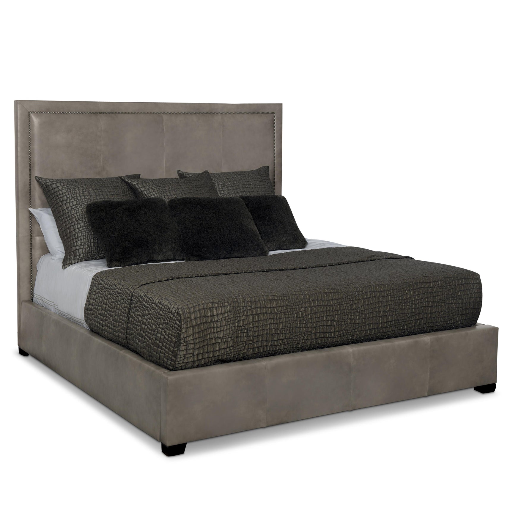 Morgan Espresso Queen Panel Bed (64" H) - Ornate Home