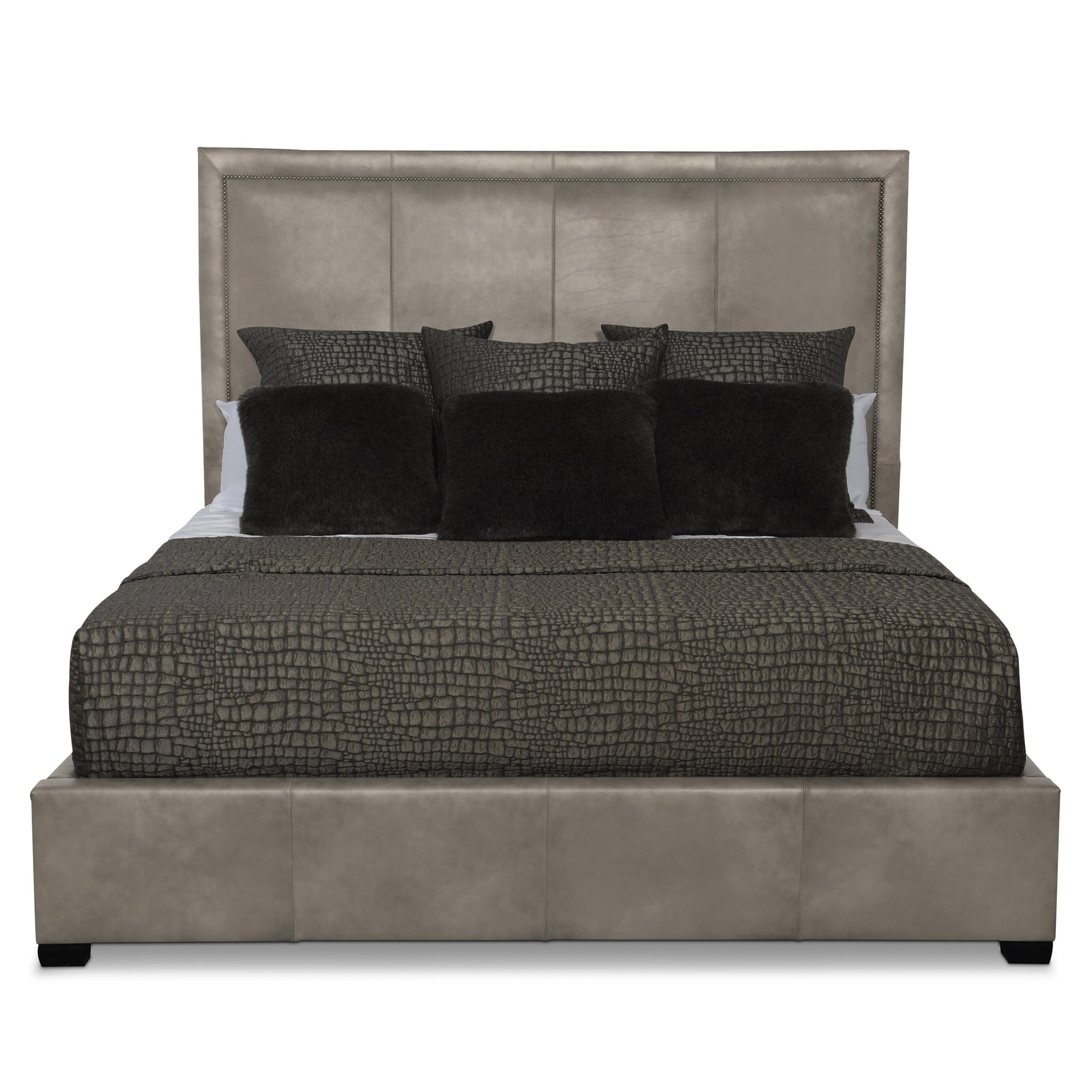 Morgan Espresso Queen Panel Bed (64" H) - Ornate Home