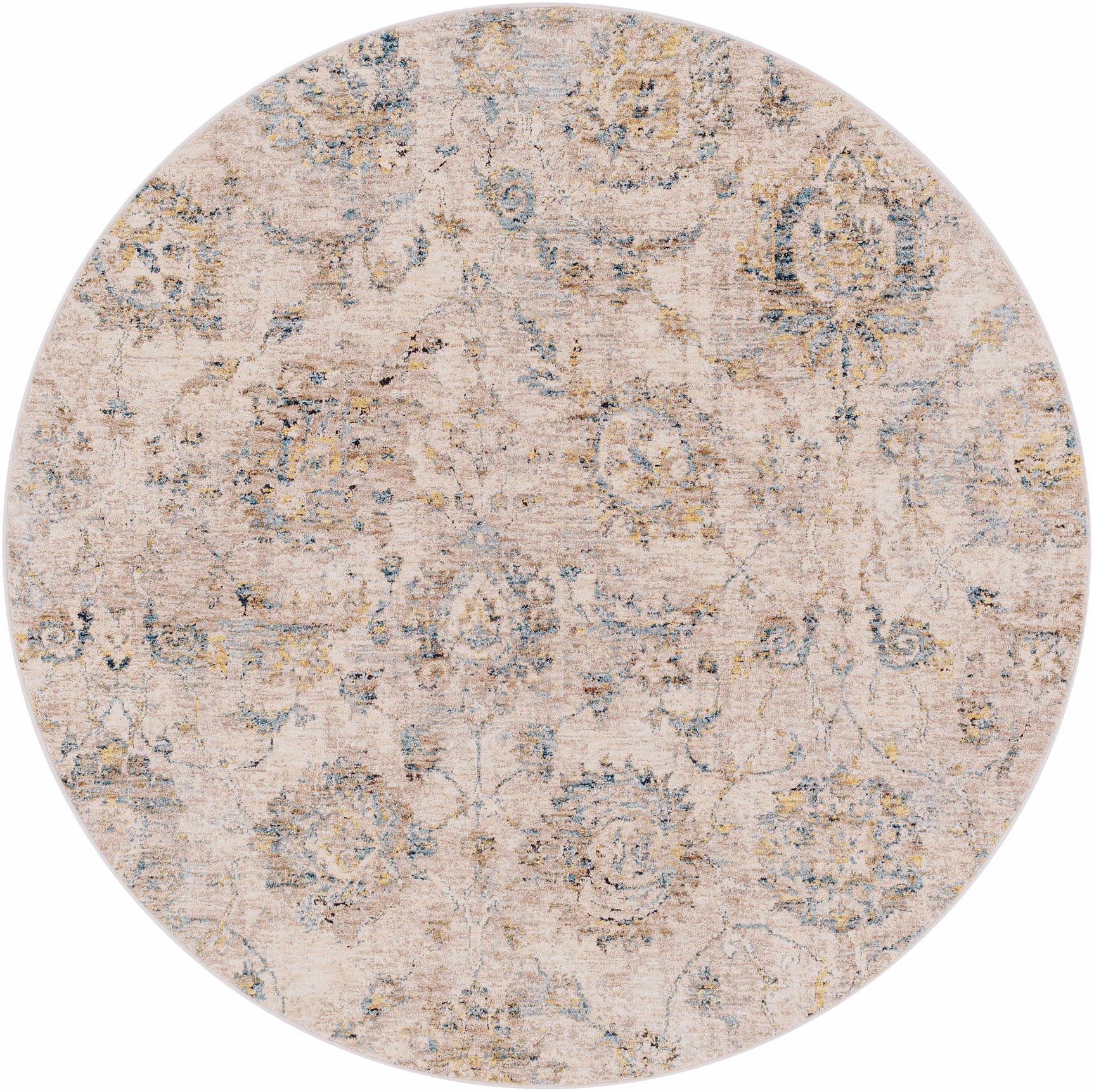 Morinville Teal Floral Rug - Ornate Home