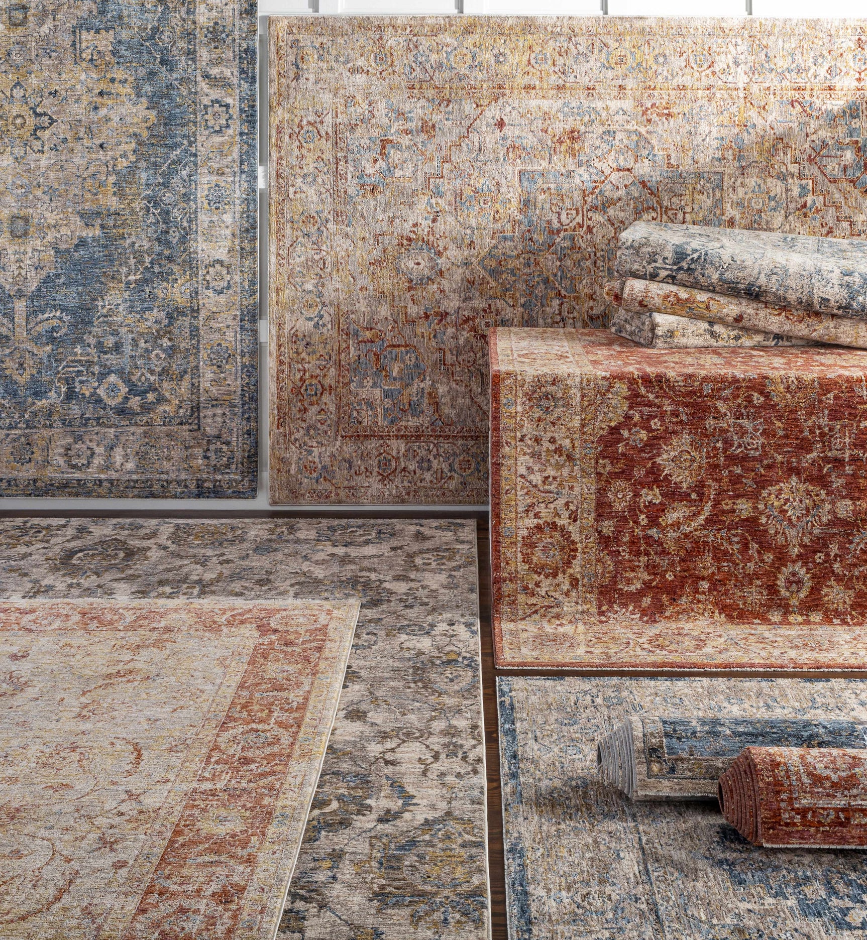 Morinville Teal Floral Rug - Ornate Home