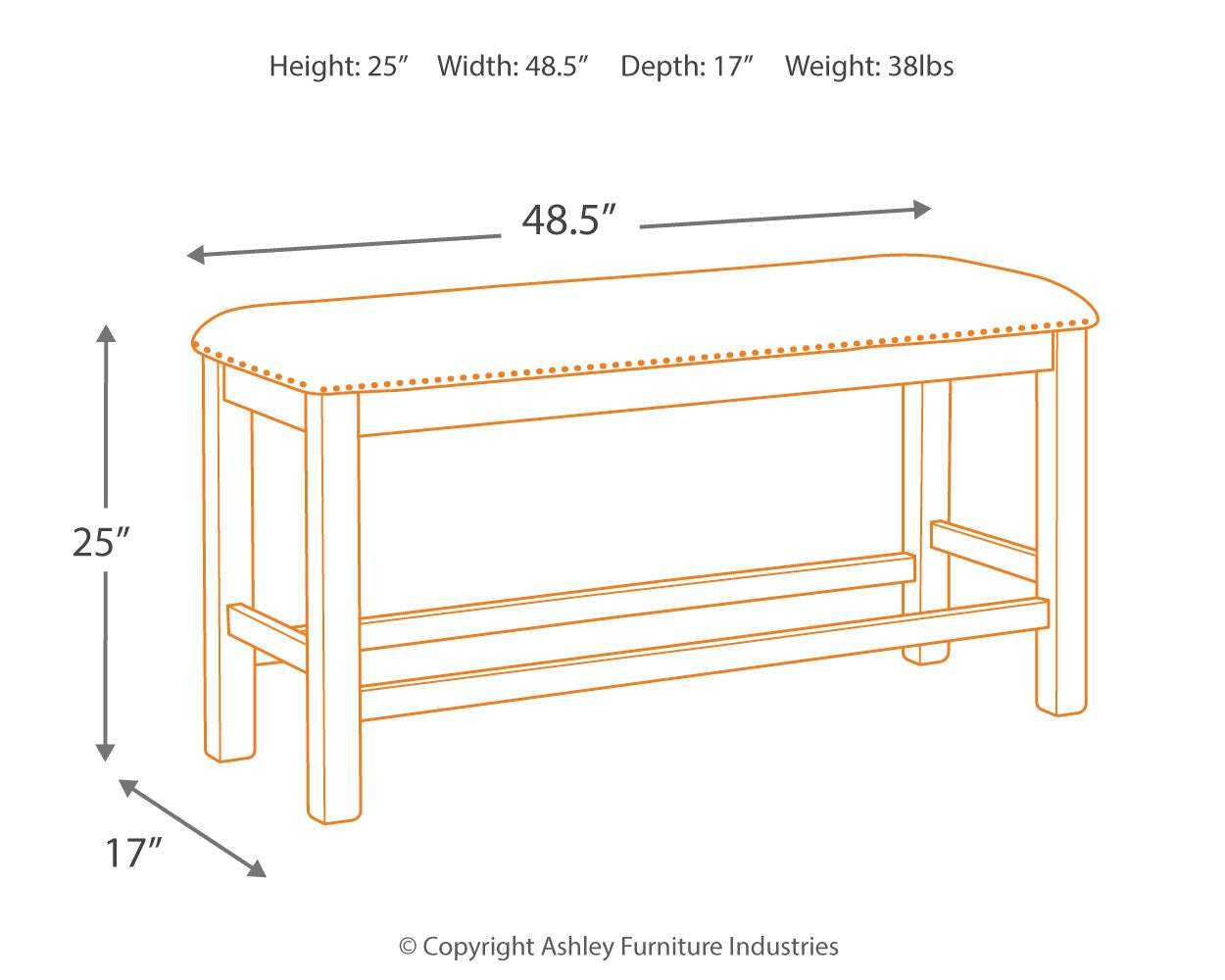 Moriville Counter Height Dining Bench (Online Special Price) - Ornate Home