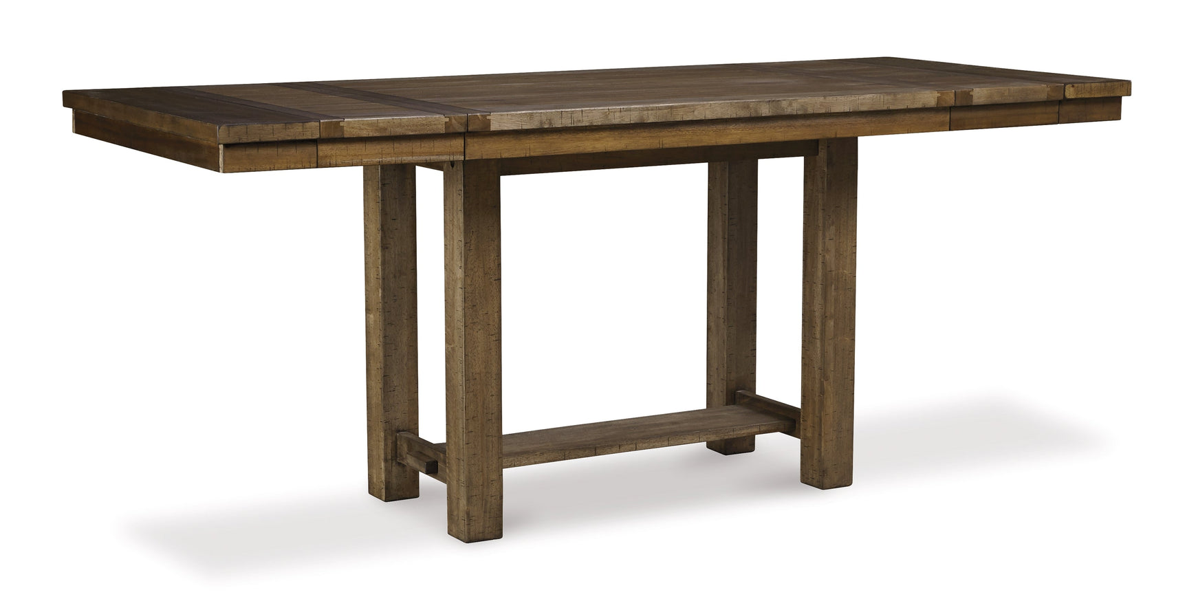 Moriville Grayish Brown Counter Height Dining Table with 4 Barstools, Bench, and Server - Ornate Home