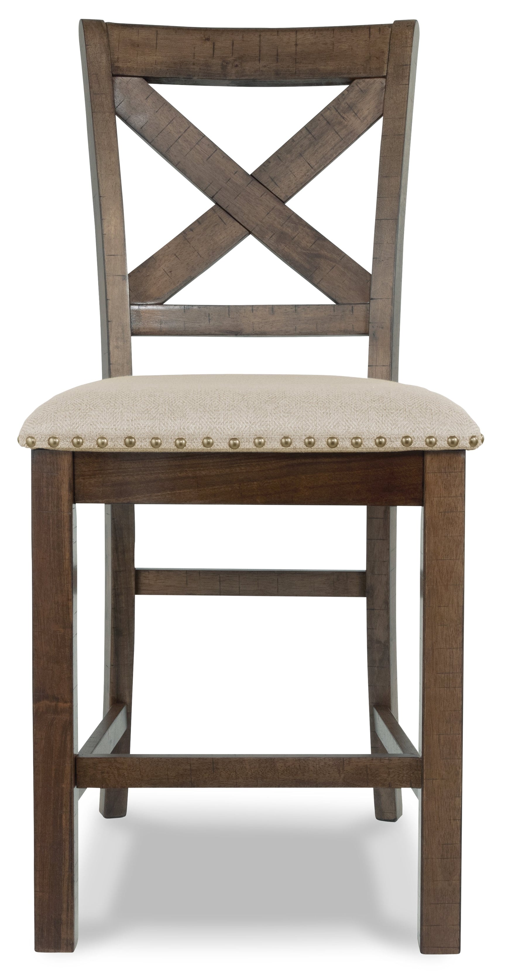 Moriville Grayish Brown Counter Height Dining Table with 4 Barstools, Bench, and Server - Ornate Home